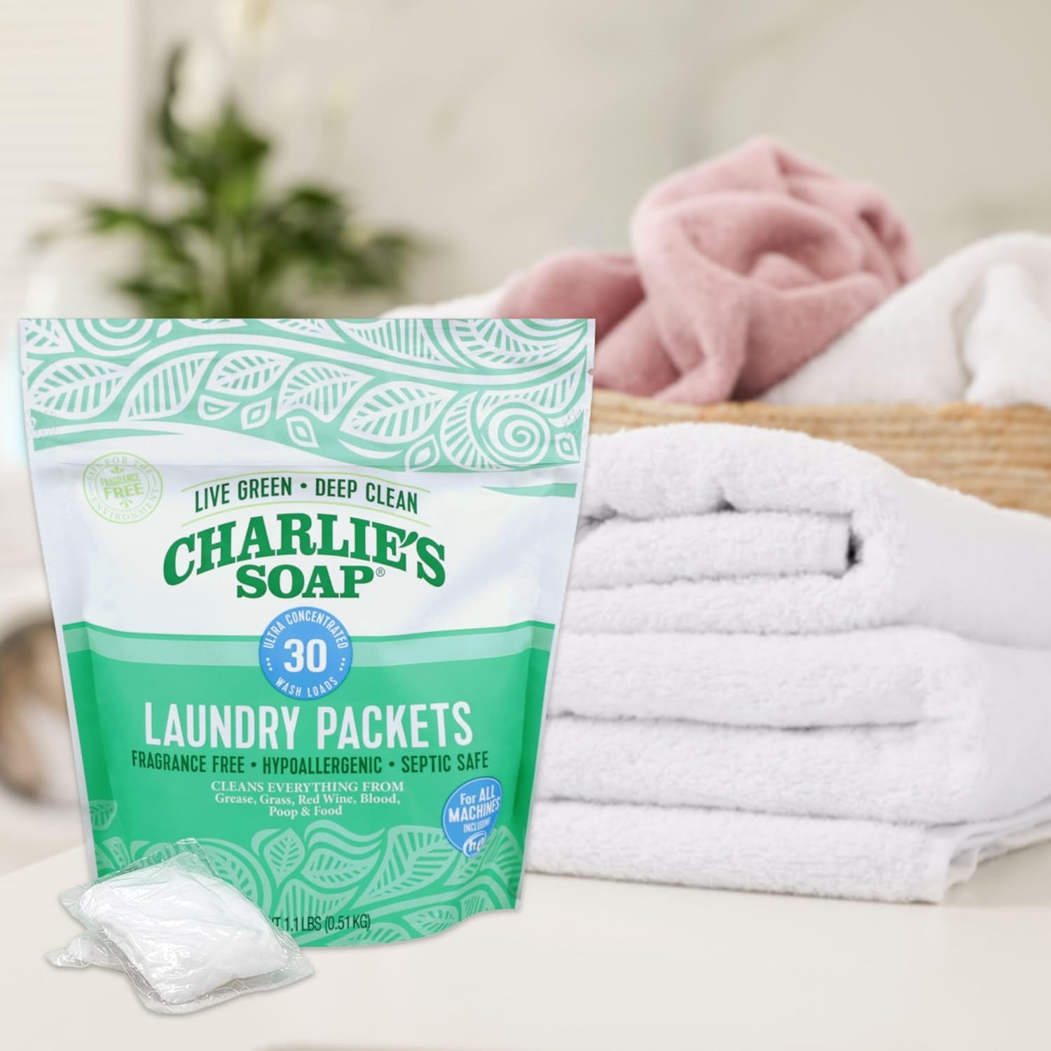 Charlie’s Soap – Fragrance Free Powdered Laundry Detergent Packets – 30 Pods (1 Pack)… - Image 8