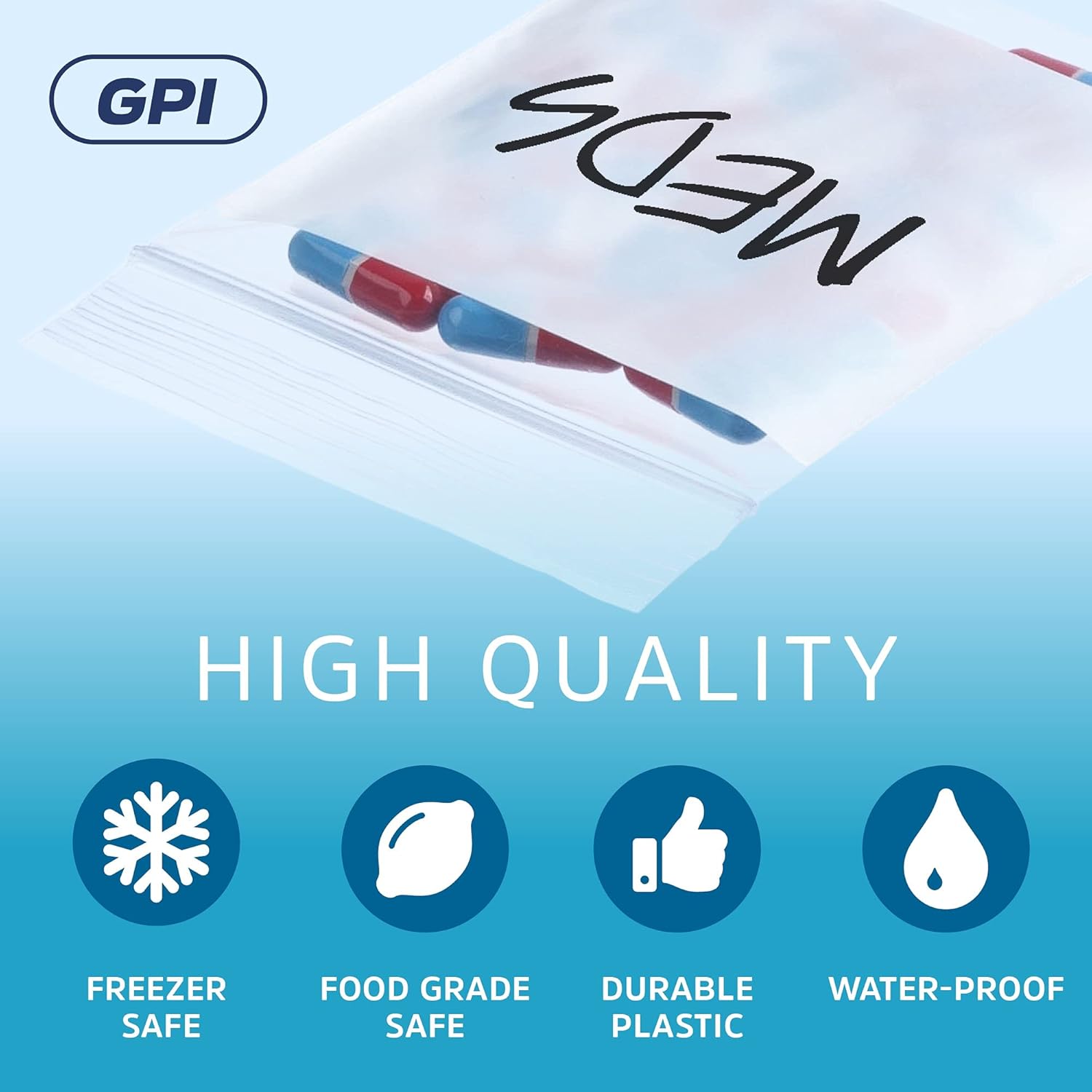 GPI - 2" x 3" - Bulk Pack of 500, 4 Mil Thick, Heavy Duty, Clear Plastic Reclosable Zip Bags, With Write-on White Block for Labeling, Strong & Durable Poly Baggies With Resealable Zipper Top Lock. - Image 4