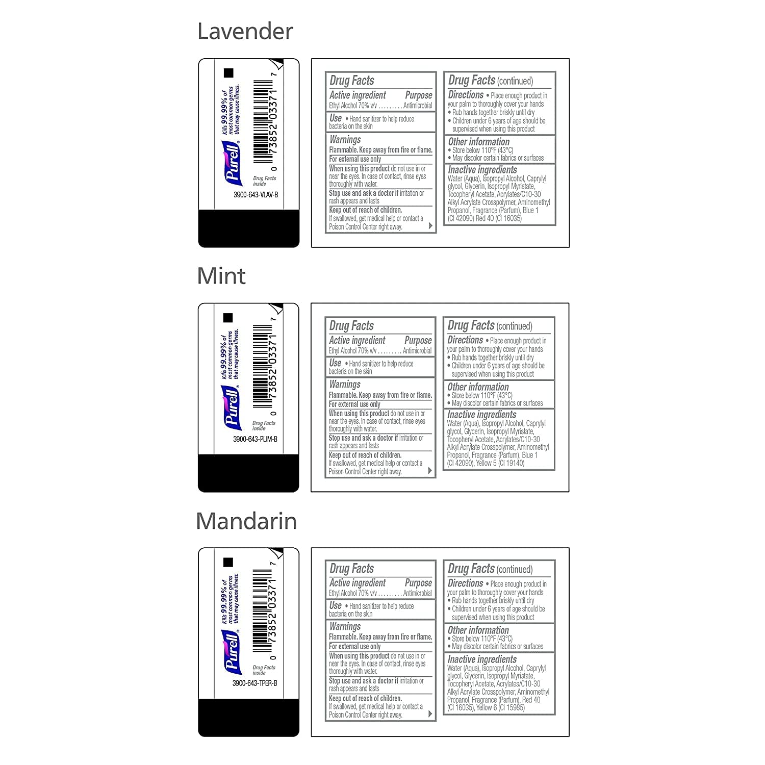 Purell Advanced Hand Sanitizer Gel Infused with Essential Oils, Scented Variety Pack, 1 fl oz Travel Size Flip Cap Bottles with JELLY WRAP Carrier (Pack of 8), 3900-09-ECME17 - Image 8