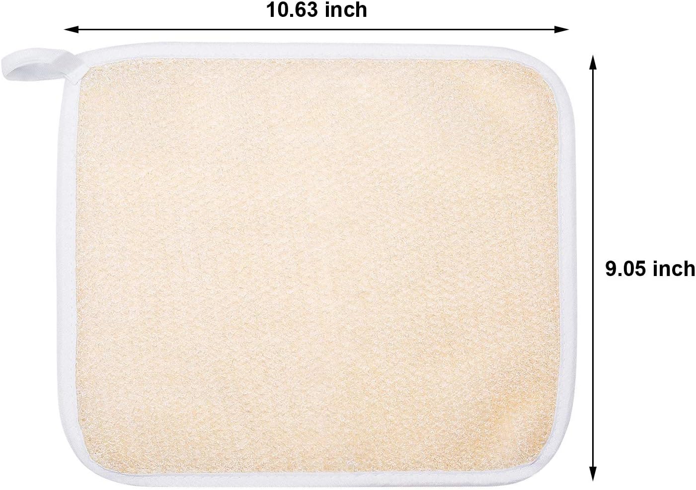 Tatuo 5 Pcs Exfoliating Face and Body Wash Cloths Towel Weave Bath Exfoliating Scrub Massage Bath Cloth for Women and Men, 10.23 x 8.66 Inch(Beige Edge) - Image 2