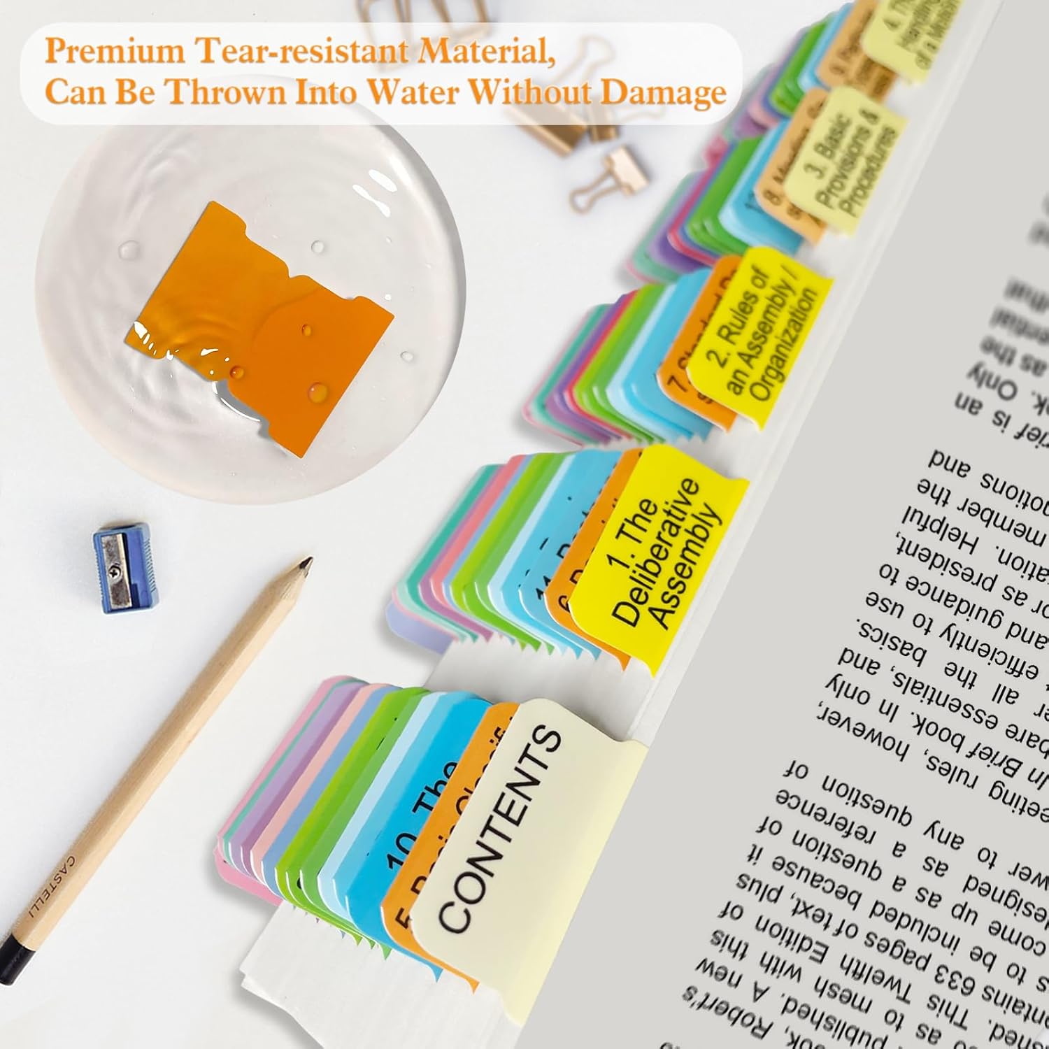 Index Tabs for Robert's Rules of Order Newly Revised, 12th Edition, 90 Color-Coded & Laminated Book Tabs with Alignment Guide (Book Not Included), Repositionable and Long-Lasting - Image 5