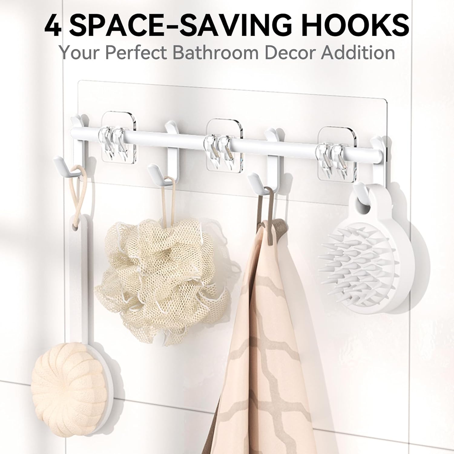YASONIC Shower Caddy Adhesive, Rustproof Shower Organizer with Soap Holder, Large Capacity Shower Shelves for Inside Shower, No Drilling Bathroom Organizers and Storage for Home Decor(6 Pack White) - Image 5