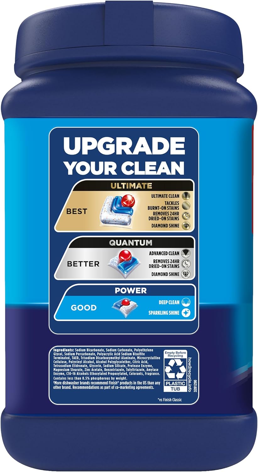 Finish Classic Dishwasher Pods, No Pre-Rinse Dishwasher Detergent Soap For Clean & Shine Everyday with Grease Fighting Power, 84 Count - Image 11