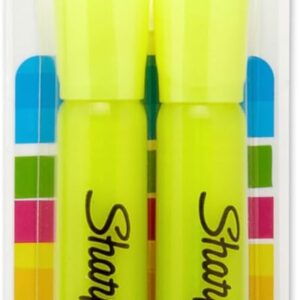 Sharpie 25162PP Accent Tank-Style Highlighter, Fluorescent Yellow, 2-Pack