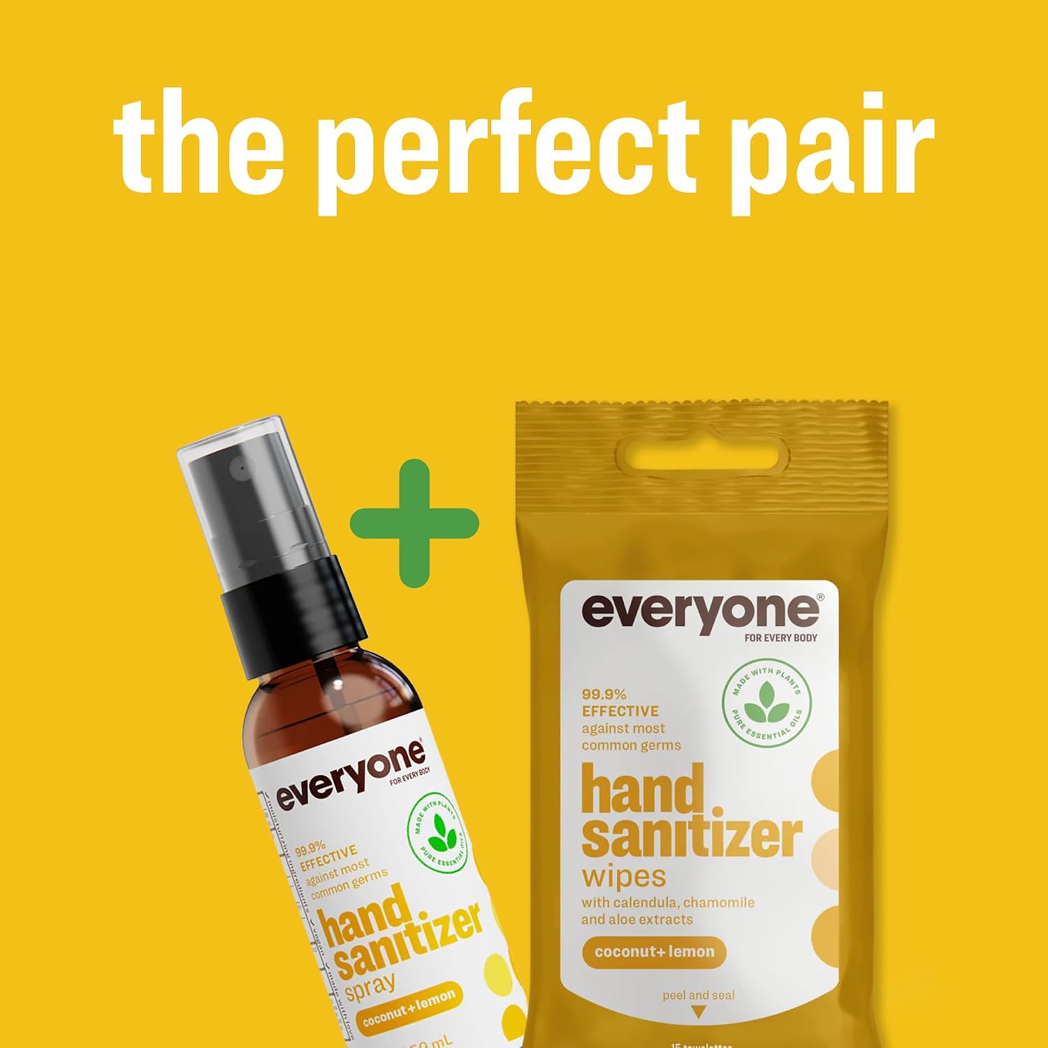 Everyone Hand Sanitizer Wipes, 15 Wipes (Pack of 6), Coconut and Lemon, Made with Sugarcane Derived Alcohol with Essential Oils, TSA friendly - Image 6