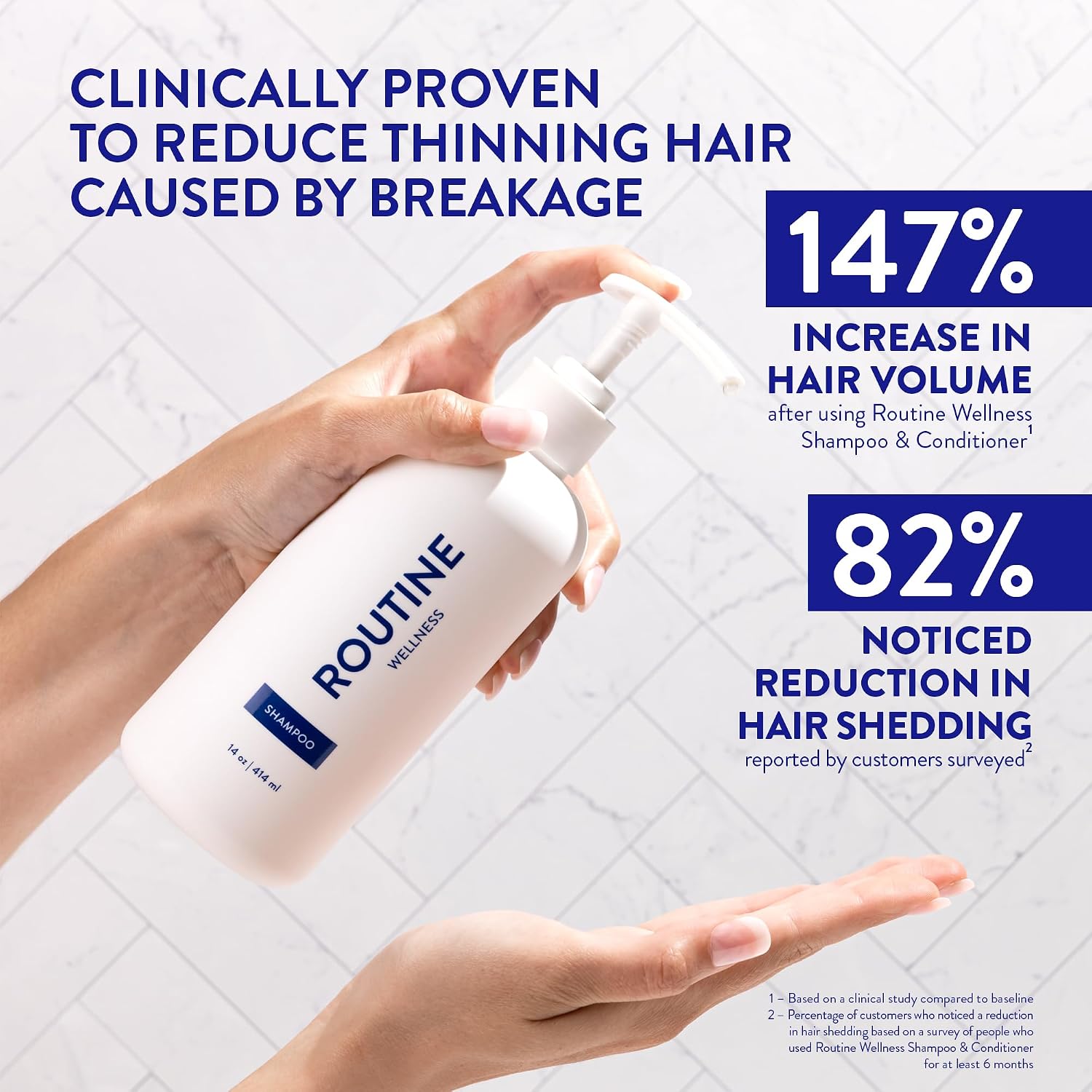 Routine Wellness Anti-Thinning Volumizing Shampoo for Thinning Hair & Hair Loss - Grow Your Confidence with Biotin & DHT Blockers - 14 oz Coconut & Vanilla - Image 3