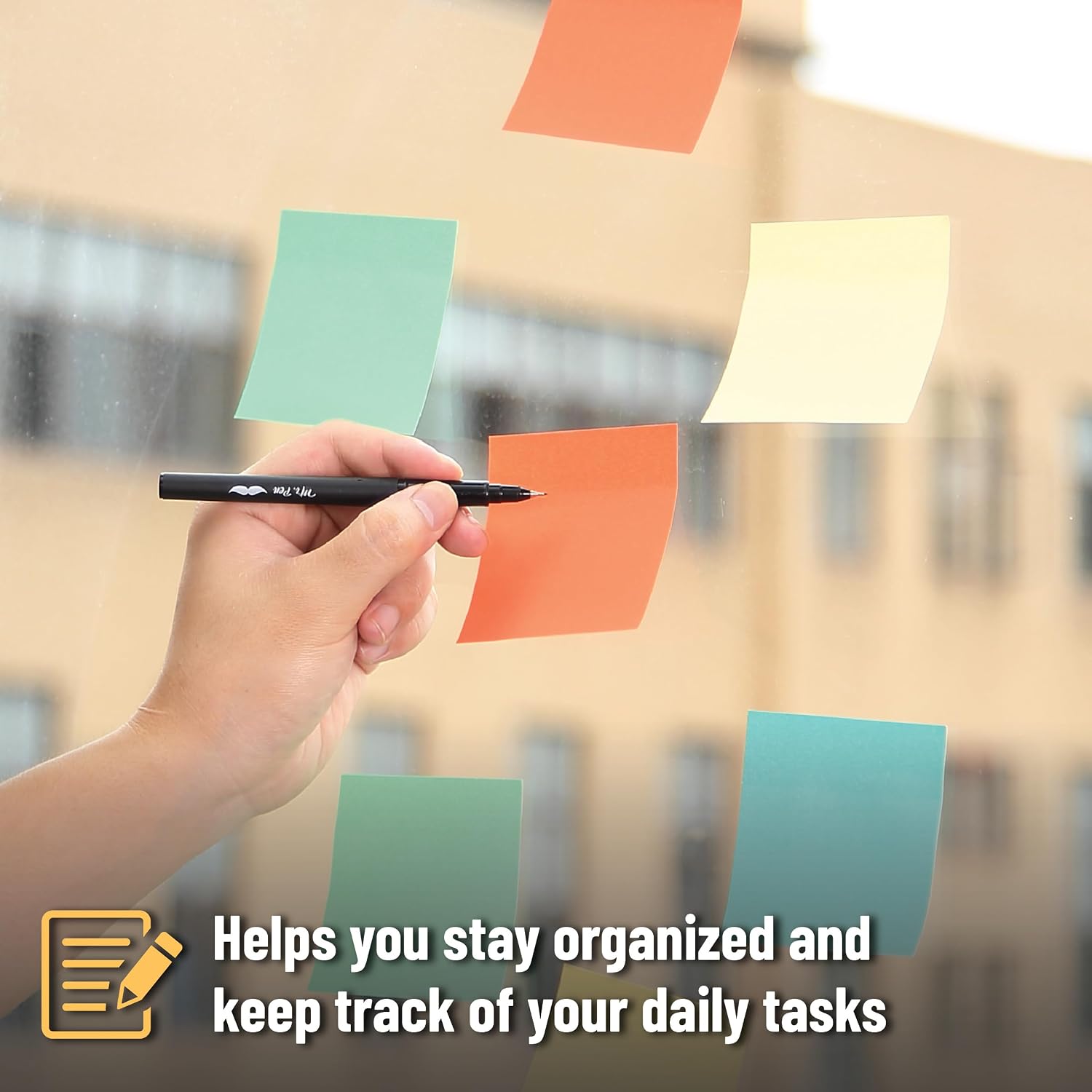 Mr. Pen- Sticky Notes, 3"x3", 12 Pads, 600 Sheets, Retro Colors, Sticky Notes Bulk, Self-Stick Note Pads, Perfect for Office, School, Home, Study & Organization - Image 4