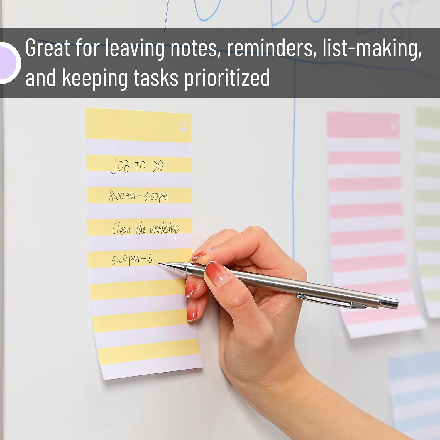 Mr. Pen- Lined Sticky Notes, 4" x 6", 6 Pads, 45 Sheets/Pad, Sticky Notes with Lines, Lined Memo Pads, Self-Stick Note Pad for Office, School, Home, Study & Organization - Image 6