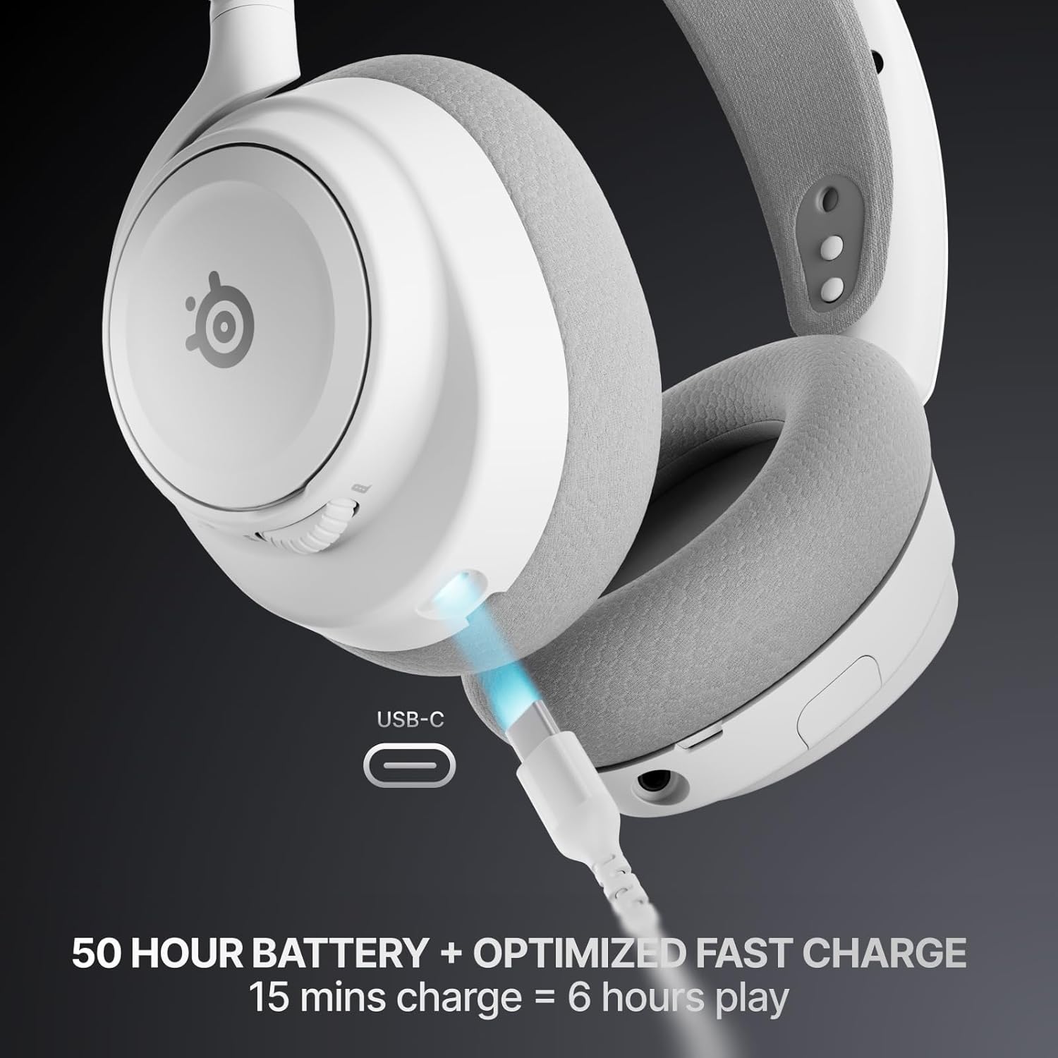 SteelSeries Arctis Nova 7P Wireless Gen 2 Gaming Headset - Real-Time App Control, 50+ HR Play, Neodymium Magnetic Drivers, Mix 2.4GHz/Bluetooth, PS5, PS4, PC, Switch 1/2, Mobile - White - Image 5