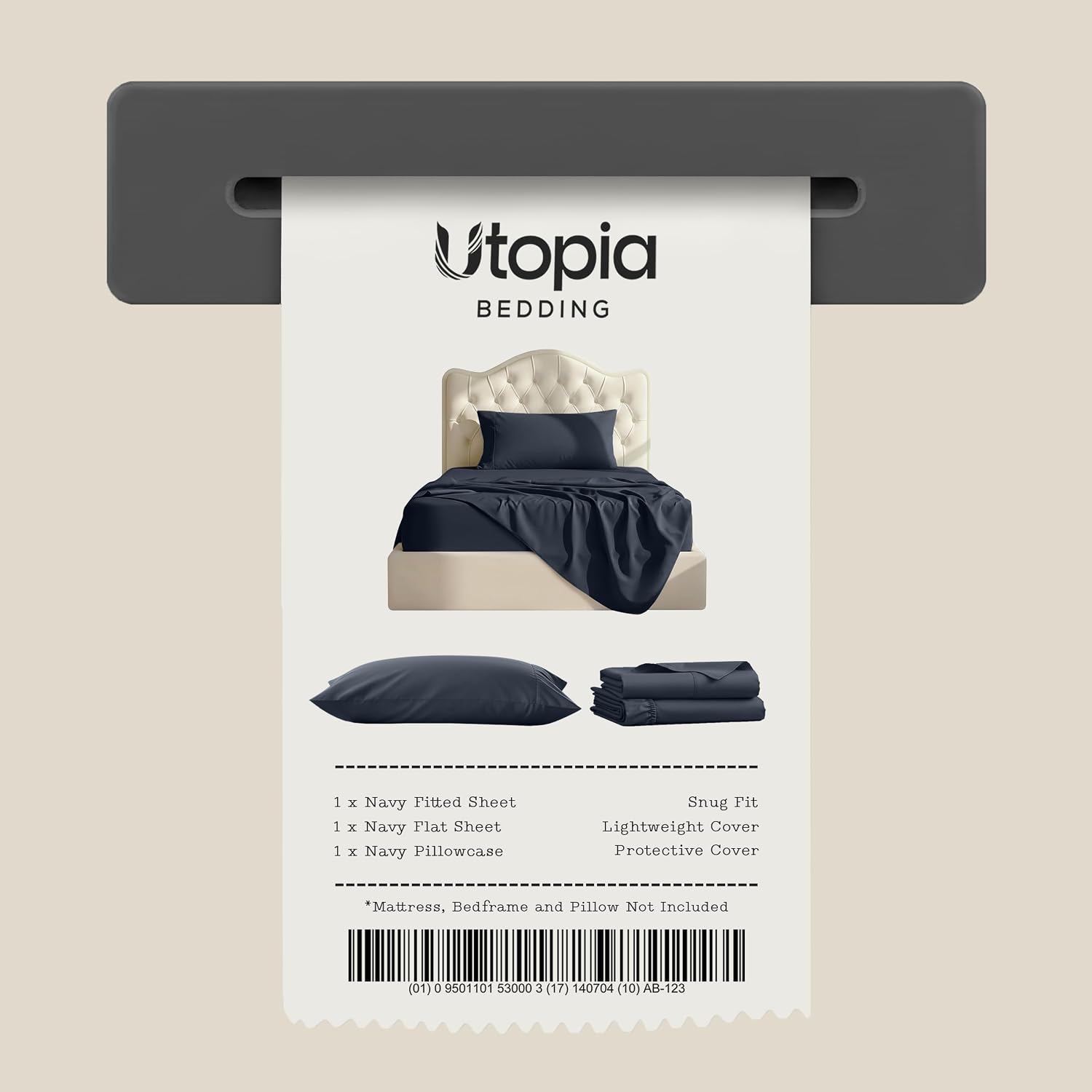 Utopia Bedding Twin XL Sheet Set – Dorm Room Essentials for Students, 3 Piece Soft & Breathable Microfiber College Bedding, 1 Fitted Sheet, 1 Flat Sheet & 1 Pillowcase – Oeko Tex (Navy Blue) - Image 8