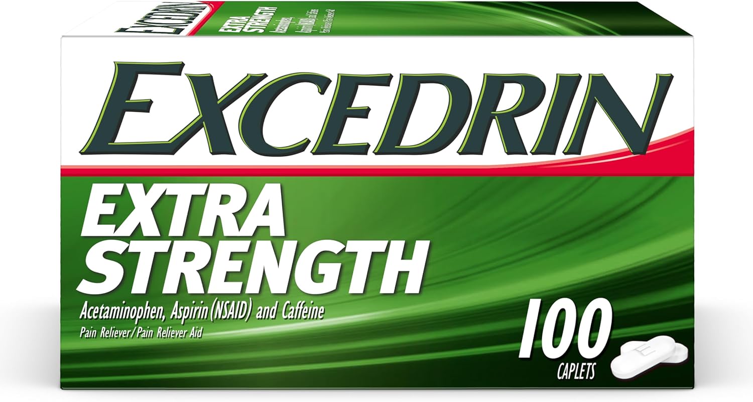 Excedrin Extra Strength Pain Relief Caplets – Headache Relief – 100 Count - Image 2