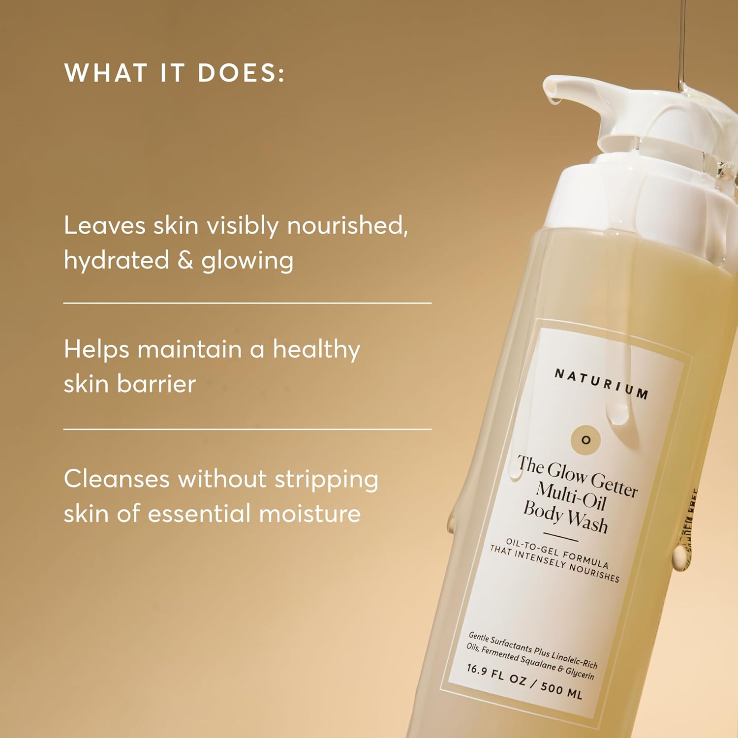 Naturium The Glow Getter Multi-Oil Hydrating Body Wash, Gentle Cleanser, 16.9 oz - Image 4