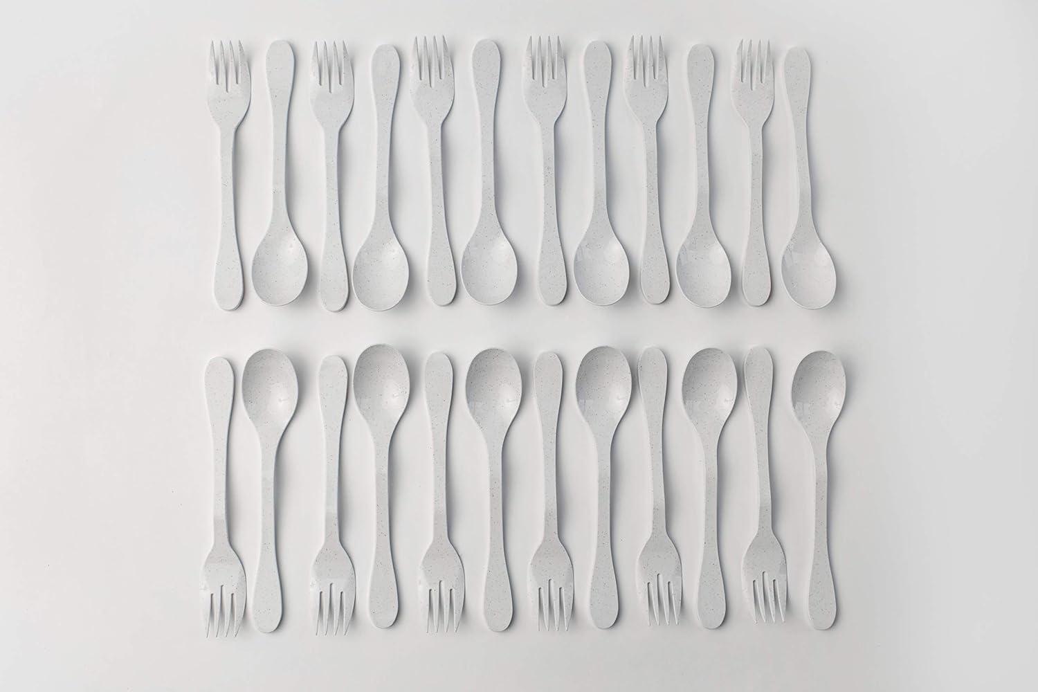 Knork Eco Plant Based 24 Pack Reusable Bamboo Flatware Set (White)… - Image 8