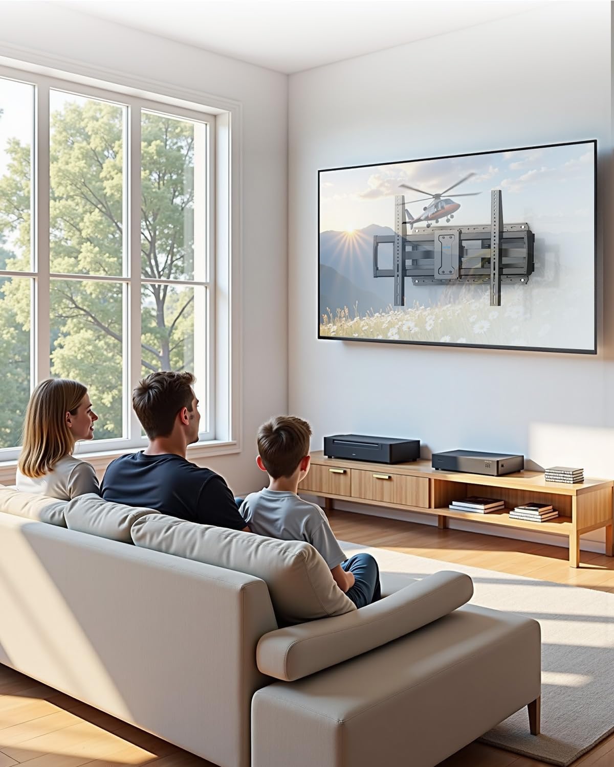 USX STAR 85 86 98 100 inch Heavy Duty TV Wall Mount for 37-105 inch Large TVs, Pre-Assembled TV Mount with Tool-Free Tilt, Up to 170lbs, VESA 800 x 600mm, 24″ Wood Studs - Image 10