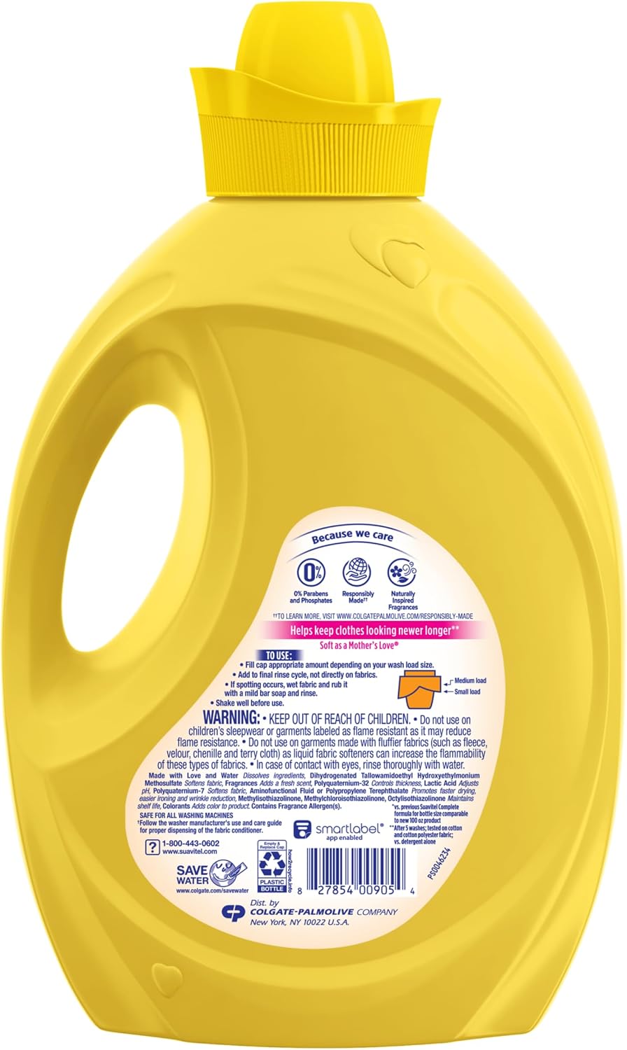 Suavitel Complete Liquid Fabric Conditioner, Laundry Fabric Softener with Fabric Protection Technology, Morning Sun, 100 fl oz, Enough Liquid For 100 Small Loads - Image 6