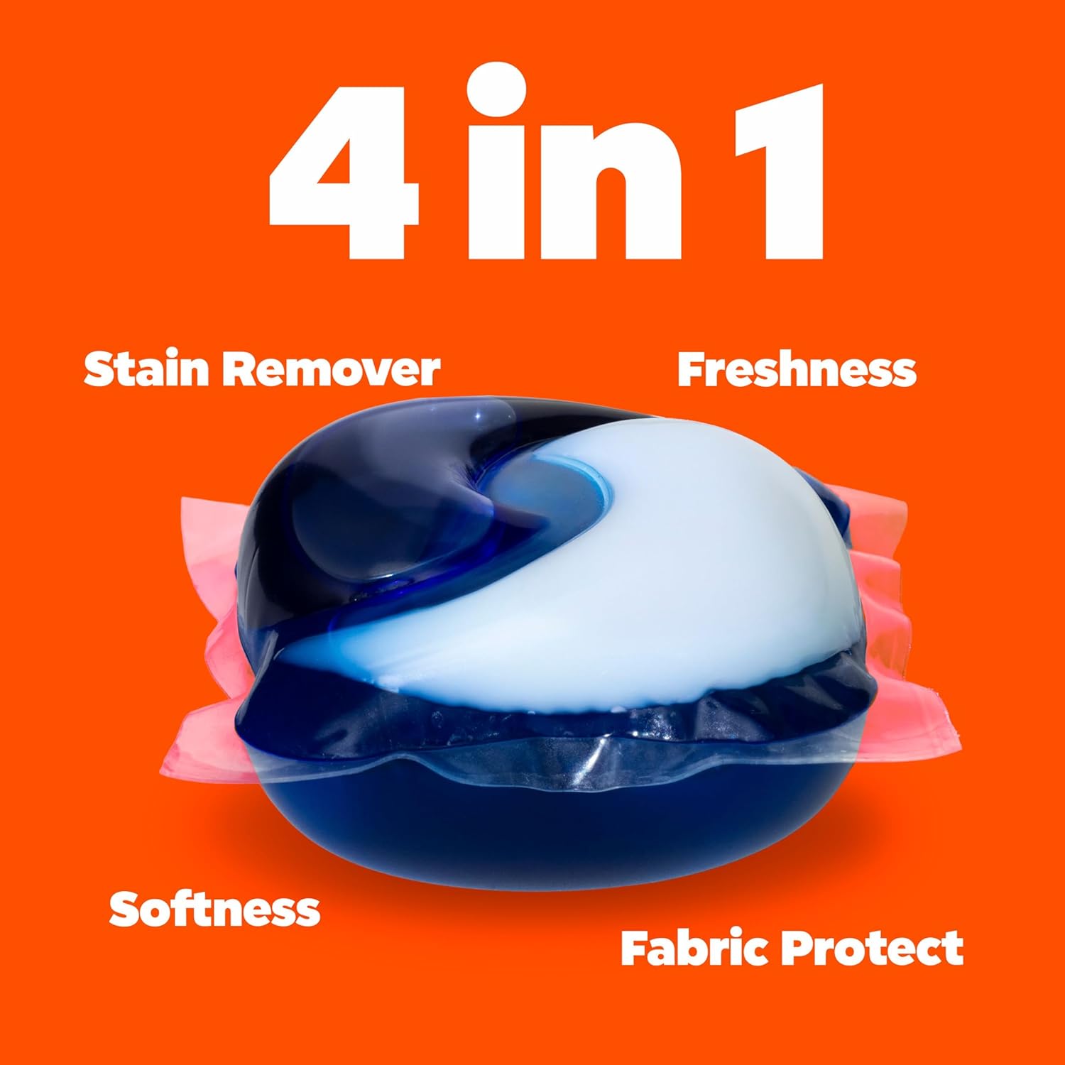 Tide PODS Laundry Detergent Soap with Downy 4-in-1 Stain Remover Freshness Softness Detergent pacs, April Fresh Scent, 57 Count - Image 3