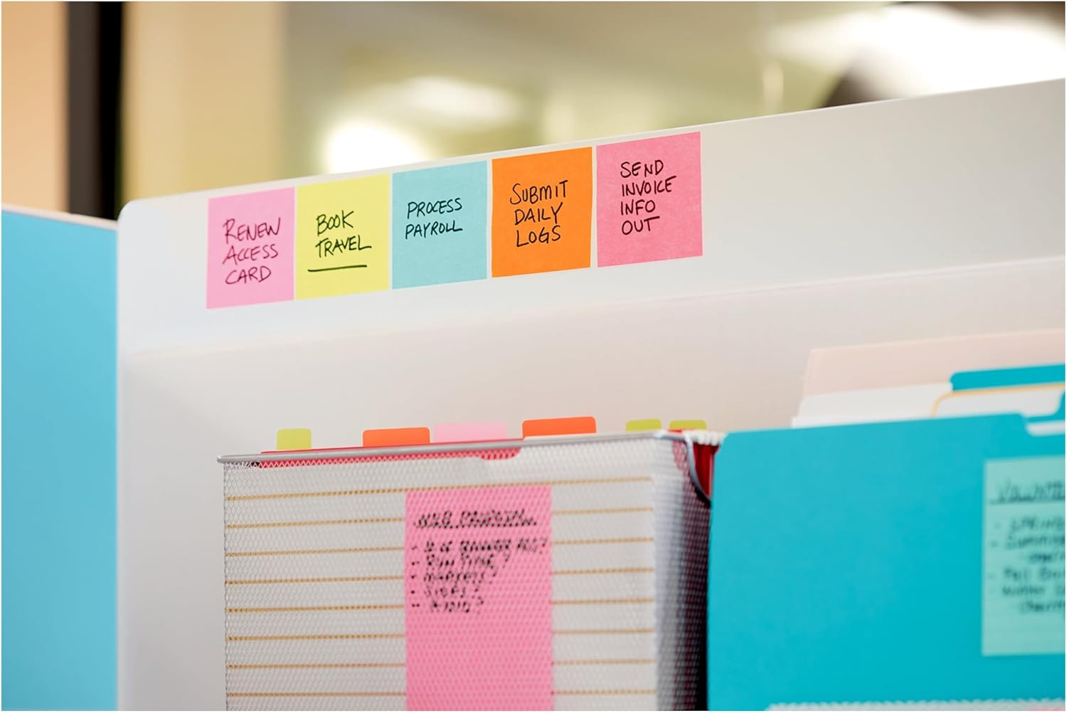 Post-it Super Sticky Notes, 5 Sticky Note Pads, 3 x 3 in., School Supplies, Office Products, Sticky Notes for Vertical Surfaces, Monitors, Walls and Windows, Tropical Pink - Image 16