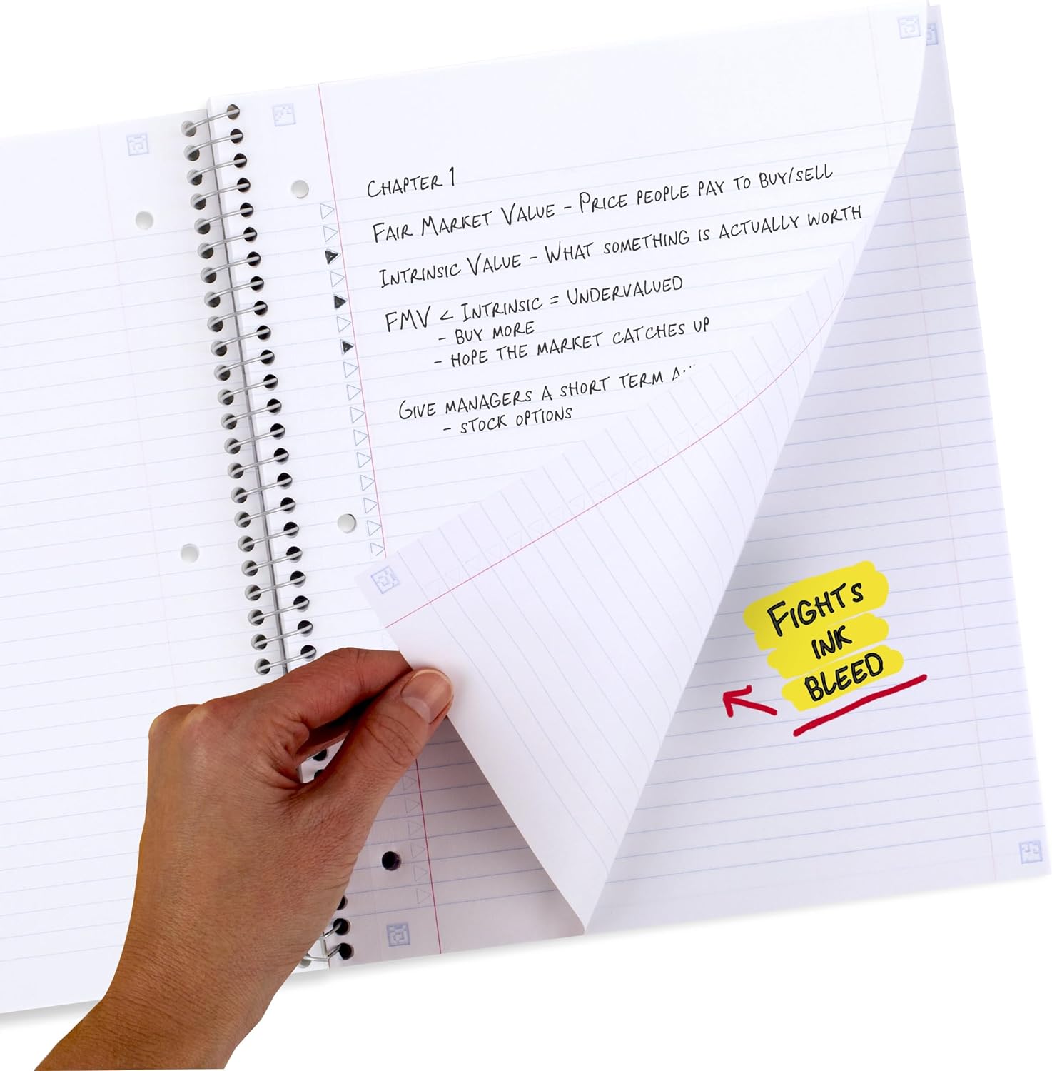 Five Star Spiral Notebook + Study App, 1 Subject, College Ruled Paper, 8-1/2" x 11", 80 Sheets, Fights Ink Bleed, Water Resistant Cover, Soft Petals Blue (820441F-ECM) - Image 4