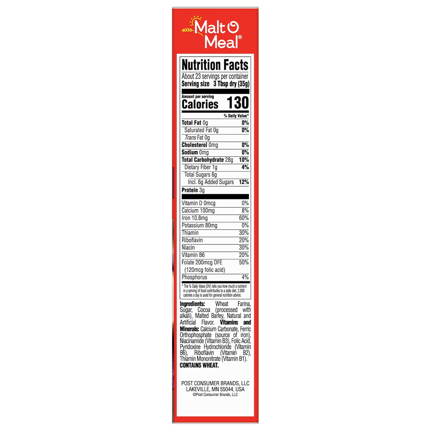 Malt-O-Meal Chocolate Hot Wheat Cereal, Instant Porridge with Folic Acid and Iron, Quick Breakfast Ready in Minutes, 28 oz Box - Image 8
