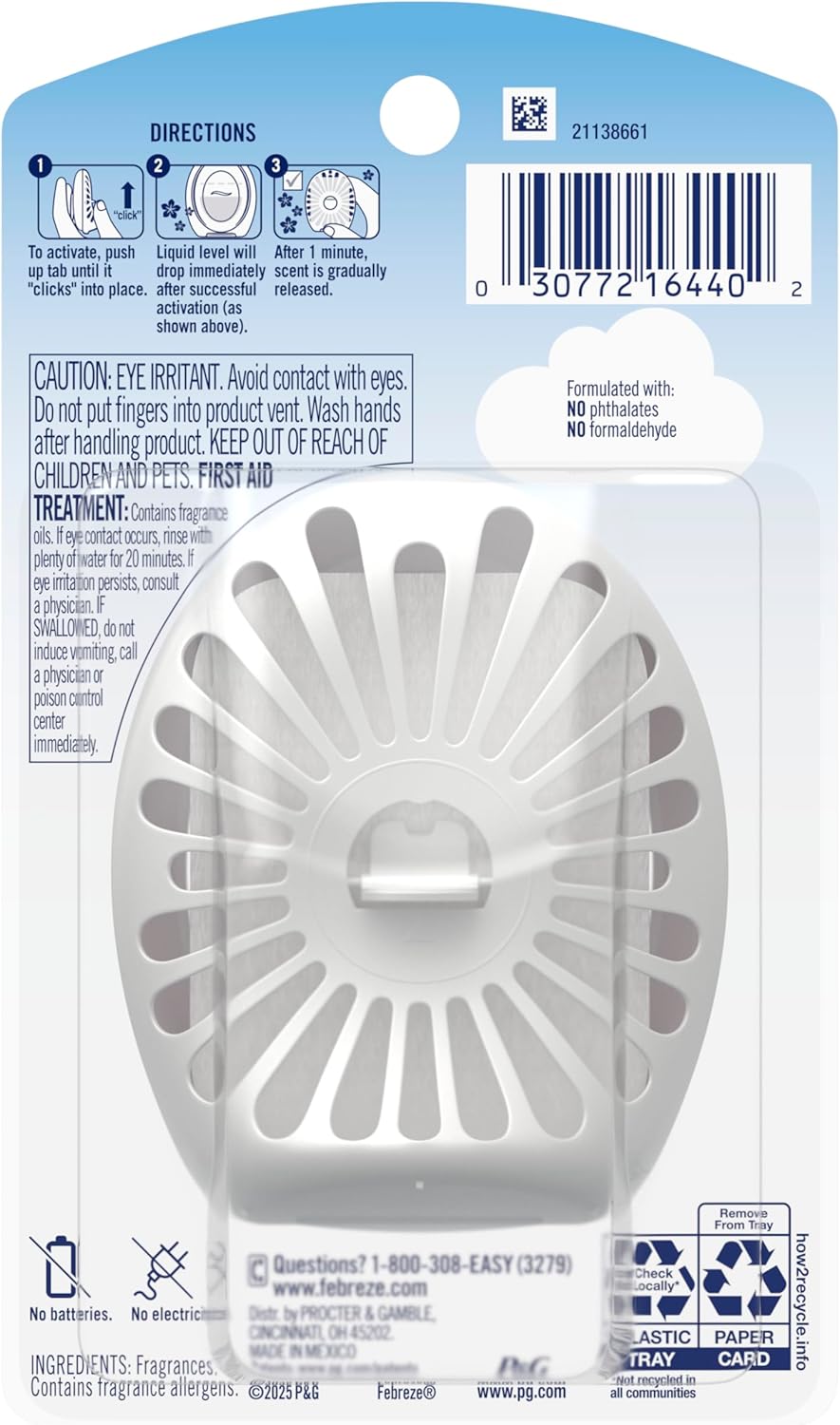 Febreze Bathroom Air Freshener, Odor-Fighting Plug-In Alternative, Home, Bathroom & Kitchen Use, Downy April Fresh Scent, 6 Count - Image 12