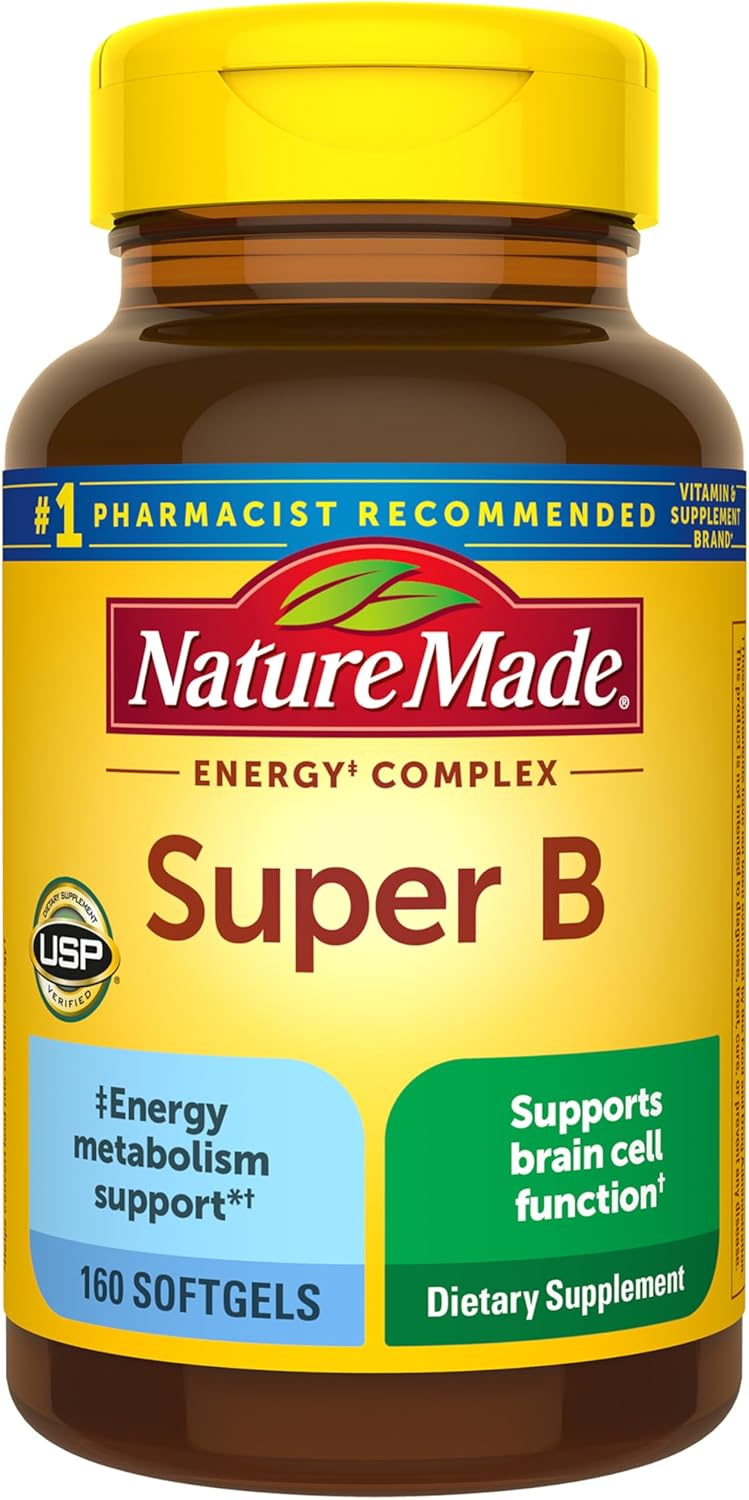 Nature Made Super B Complex Vitamins for Women and Men, Dietary Supplement for Energy Metabolism Support, Super Vitamin B Complex, 160 Softgels, 160 Day Supply - Image 2