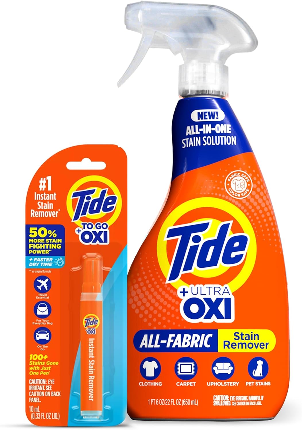 MADE BY NEHEMIAH Tide Rescue Laundry Stain Remover Spray with Oxi + Travel Size Tide To Go Pen, Spot Remover for Clothes, Fabric, Upholstery, Carpet, Grease & More Tough Stains- 22 Fl Oz + 1 Stain Pen - Image 2
