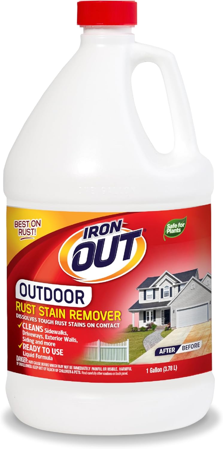 Iron OUT Liquid Rust Stain Remover, Pre-mixed, Quickly Removes Rust Stains from Concrete, Vinyl and Other Outdoor Surfaces, No Scrubbing, Safe to Use, Made in the USA, 1 Gallon - Image 2