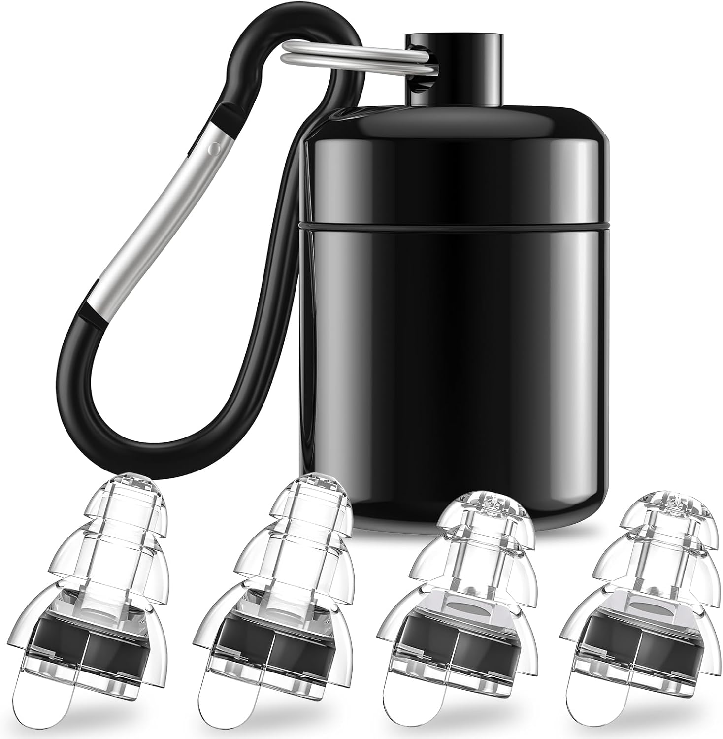 High Fidelity Concert Earplugs for Concerts Musicians, Earplugs for noise reduction, 24db Advanced Filter Technology Ear Protection for Music Festivals,DJ's, Nightclub, Drummers - 2 Pairs(Black) - Image 2