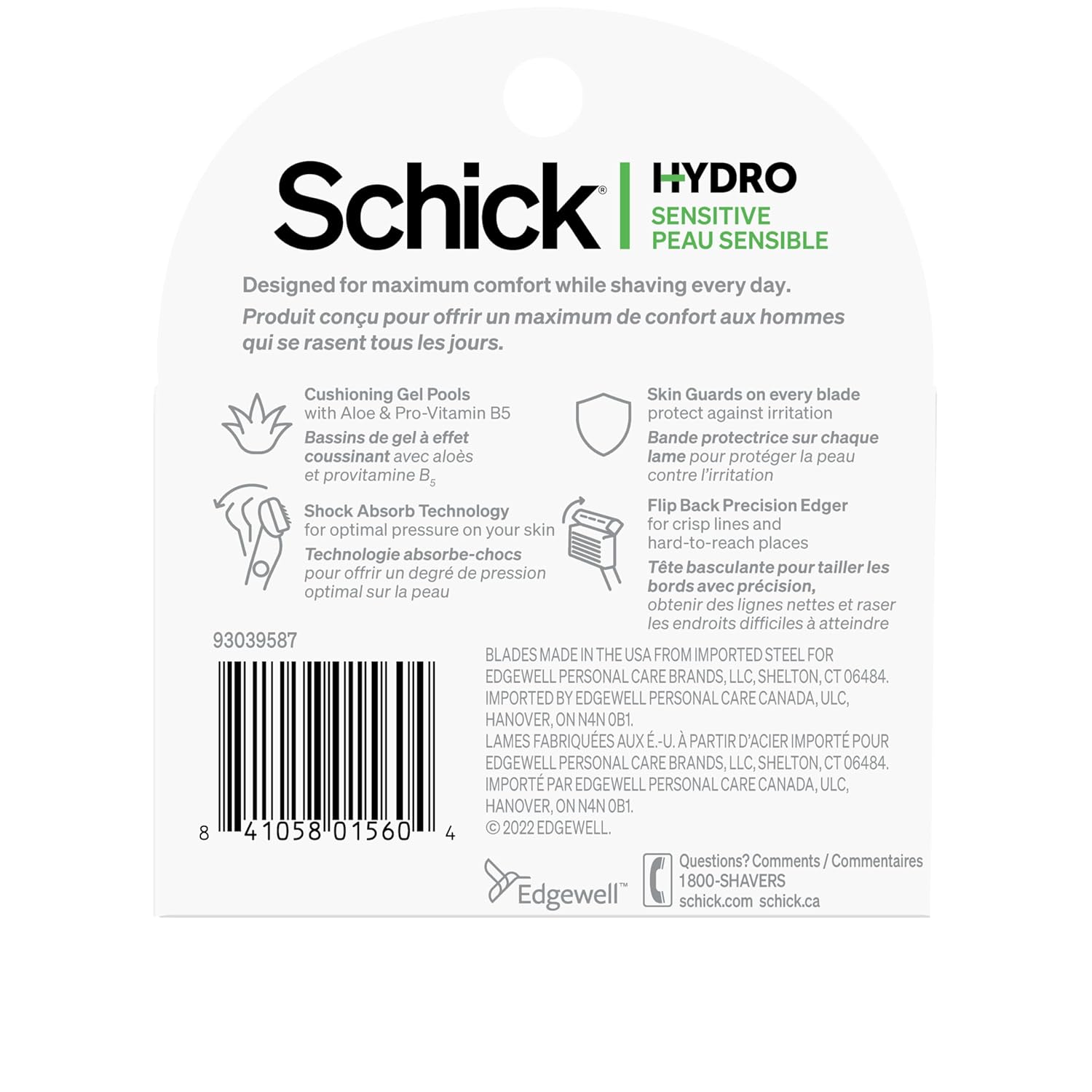 Schick Hydro 5 Sense Sensitive Skin Razor Refills for Men, 4 Count - Image 3