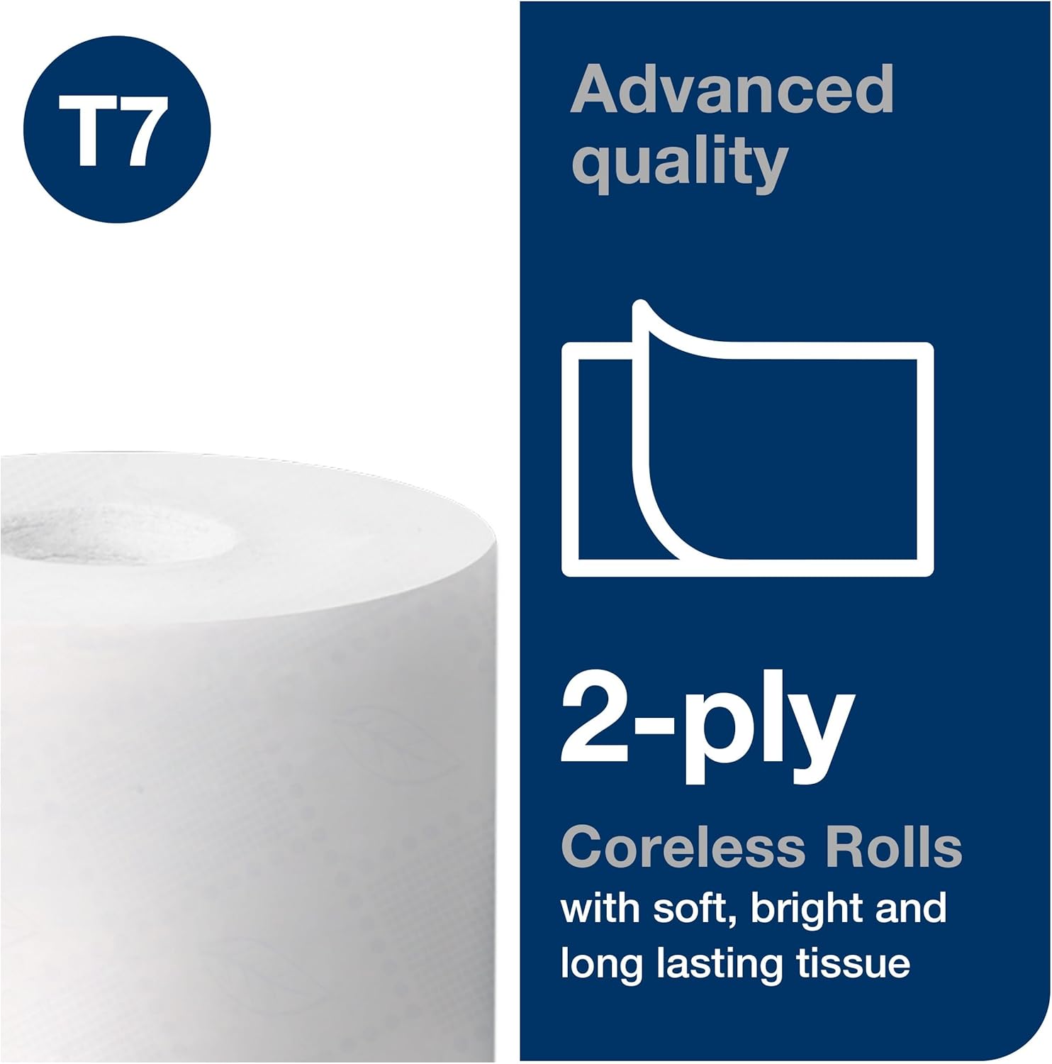 Tork Coreless High-Capacity Toilet Paper Roll White T7, Advanced, 2-Ply, 36 x 1000 sheets, 472880 - Image 5