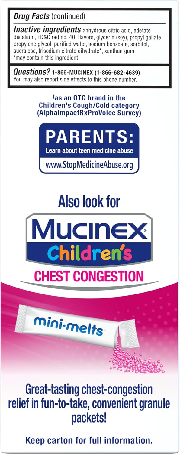 Mucinex Children’s Cough & Congestion, Multi-Symptom Relief, Cough Suppressant, Expectorant, Nasal Decongestant, Very Berry Flavor, 6.8 FL OZ - Image 15