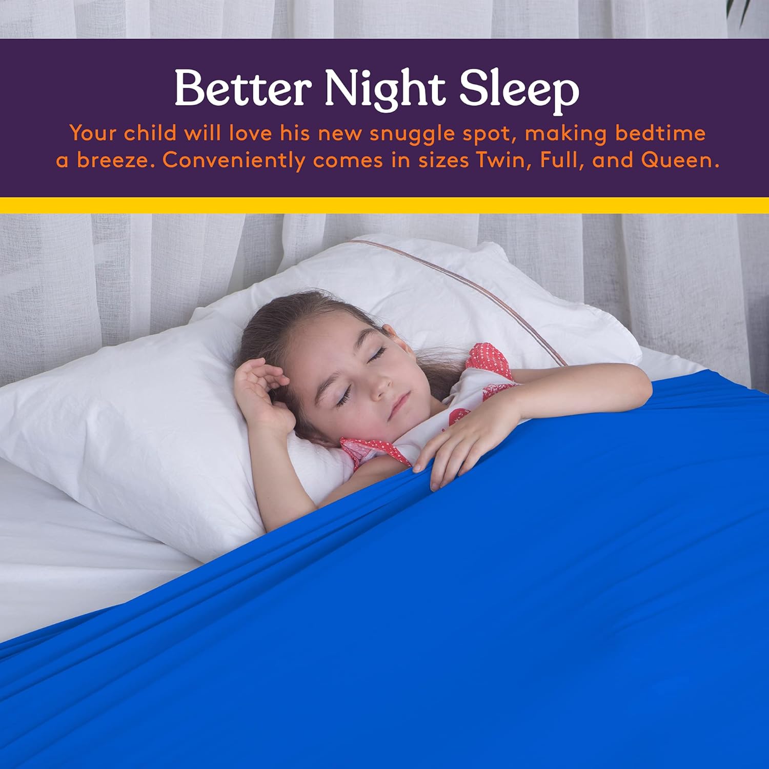 Special Supplies Sensory Bed Sheet for Kids Compression Alternative to Weighted Blankets - Breathable, Stretchy - Cool, Comfortable Sleeping Bedding -Blue (Twin) - Image 5