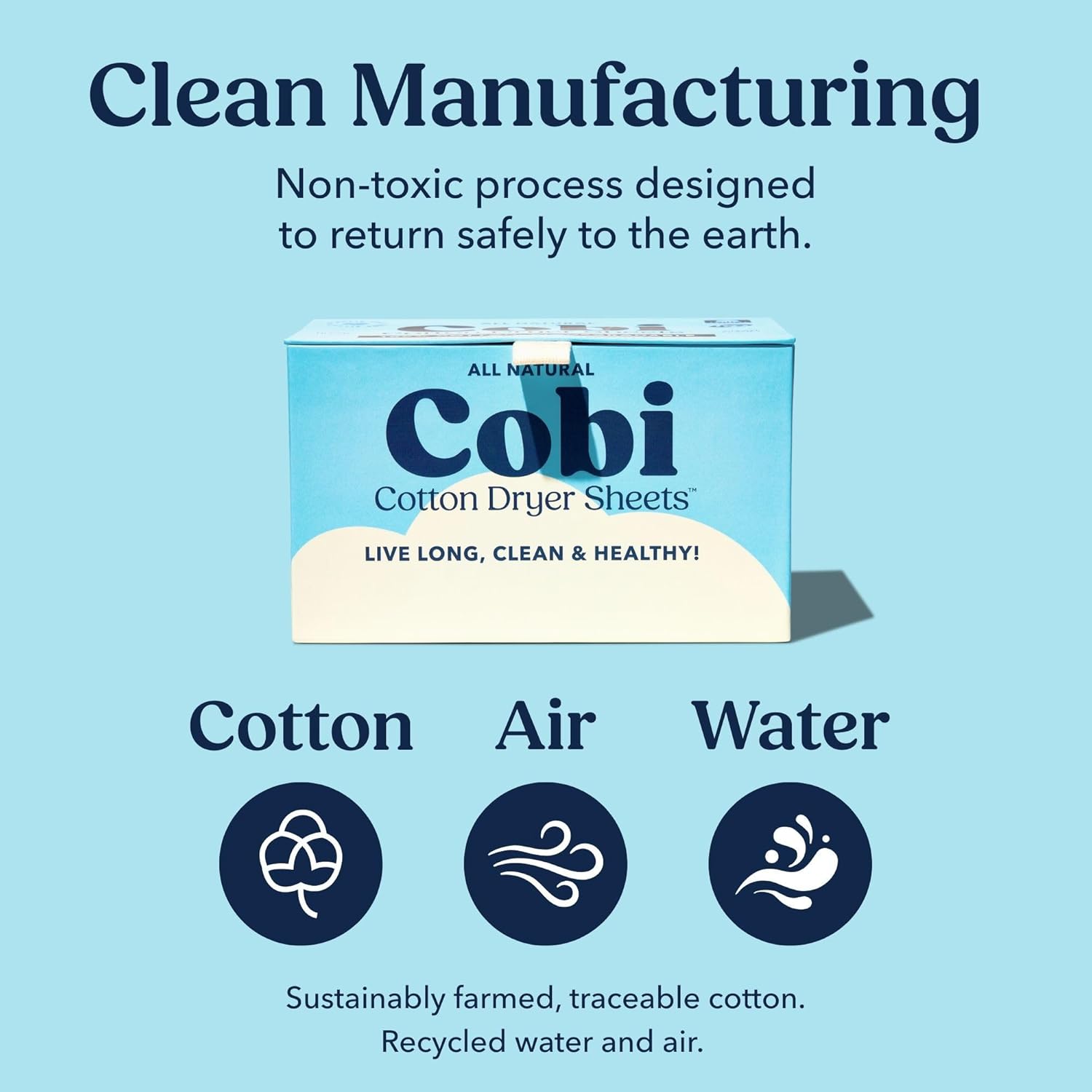 Cobi Biodegradable Non-Toxic Dryer Sheets – Naturally Scented Cotton Dryer Sheets – Eco-Friendly, Plant-Based, Plastic-Free (96, Scented) - Image 5