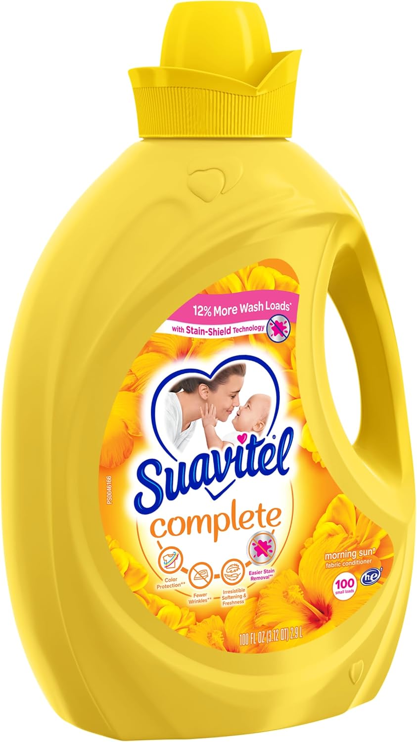 Suavitel Complete Liquid Fabric Conditioner, Laundry Fabric Softener with Fabric Protection Technology, Morning Sun, 100 fl oz, Enough Liquid For 100 Small Loads - Image 3