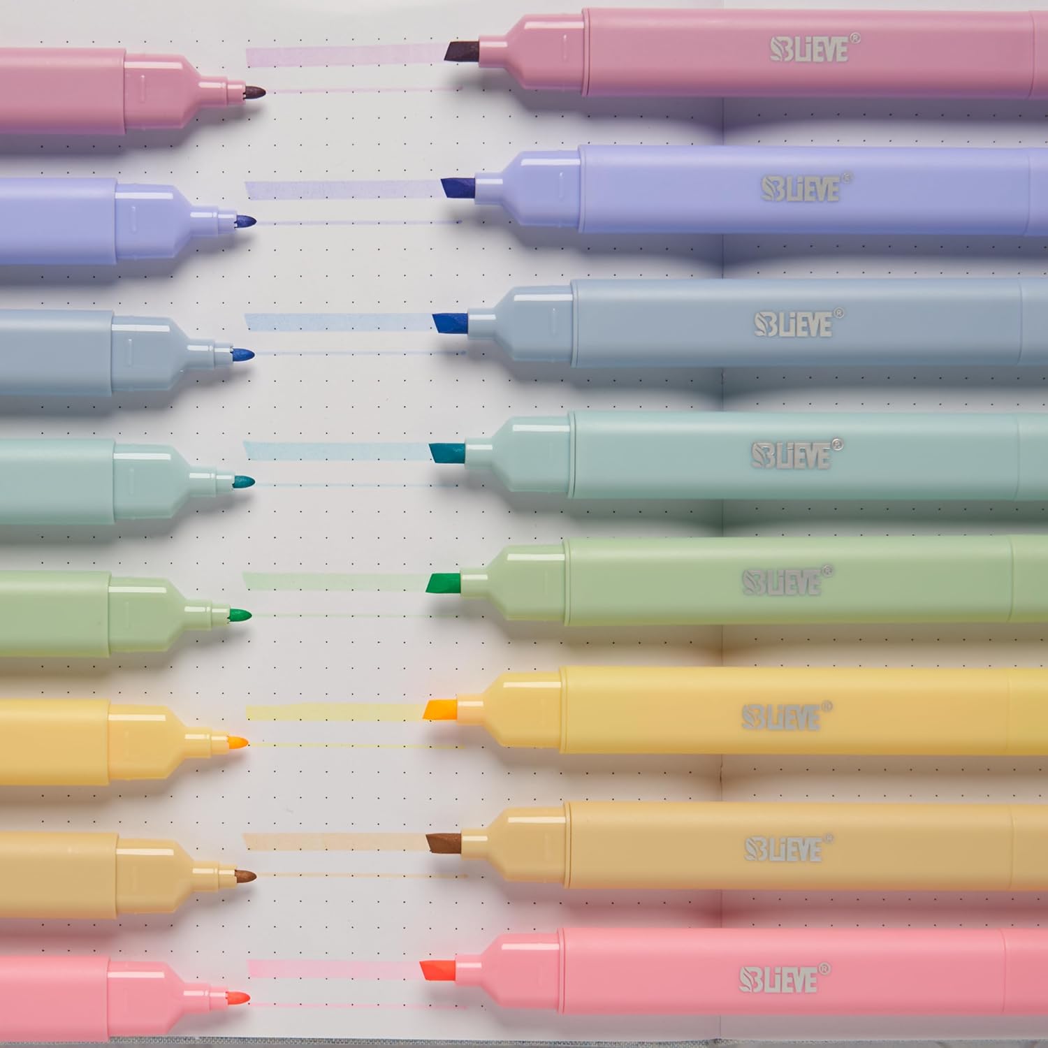 BLIEVE Aesthetic Cute Highlighters No Bleed Through, Dual Tip Chisel & Fine Point, Pastel Colors For Bible & Journaling - Image 3