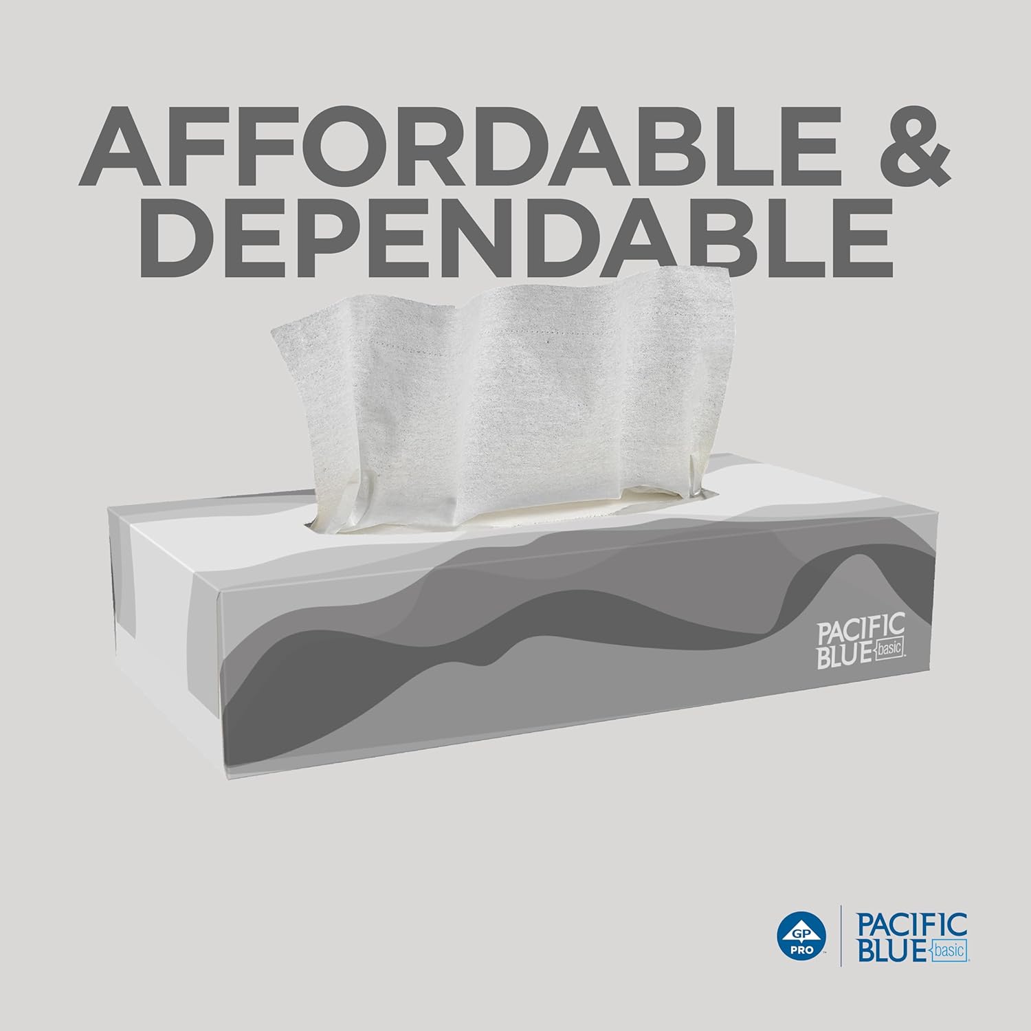 Georgia-Pacific Pacific Blue Basic 2-Ply Facial Tissue (47410), 100 Sheets Per Box, 30 Flat Boxes Per Bulk Case - Image 5