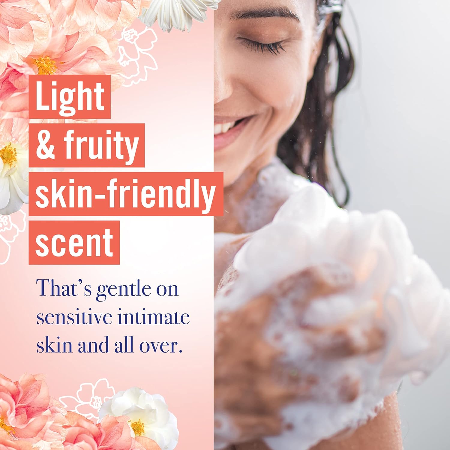 Vagisil Feminine Wash for Intimate Area Hygiene, Scentsitive Scents, pH Balanced and Gynecologist Tested, Peach Blossom, 12 oz (Pack of 1) - Image 5