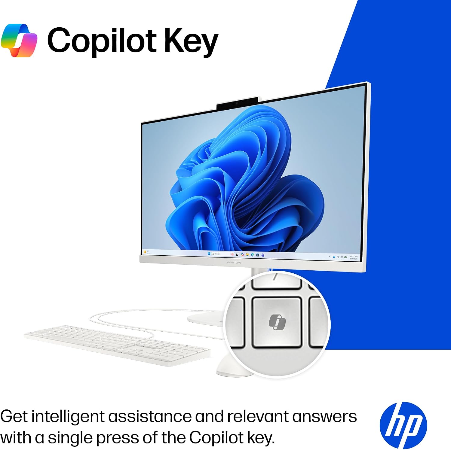 HP OmniStudio 23.8 inch All-in-One Desktop PC, FHD Display, AMD Ryzen 5 40, 8 GB RAM, 512 GB SSD, AMD Radeon Graphics, Windows 11 Home, Cotton White, 24-cv0002 (2026) - Image 9