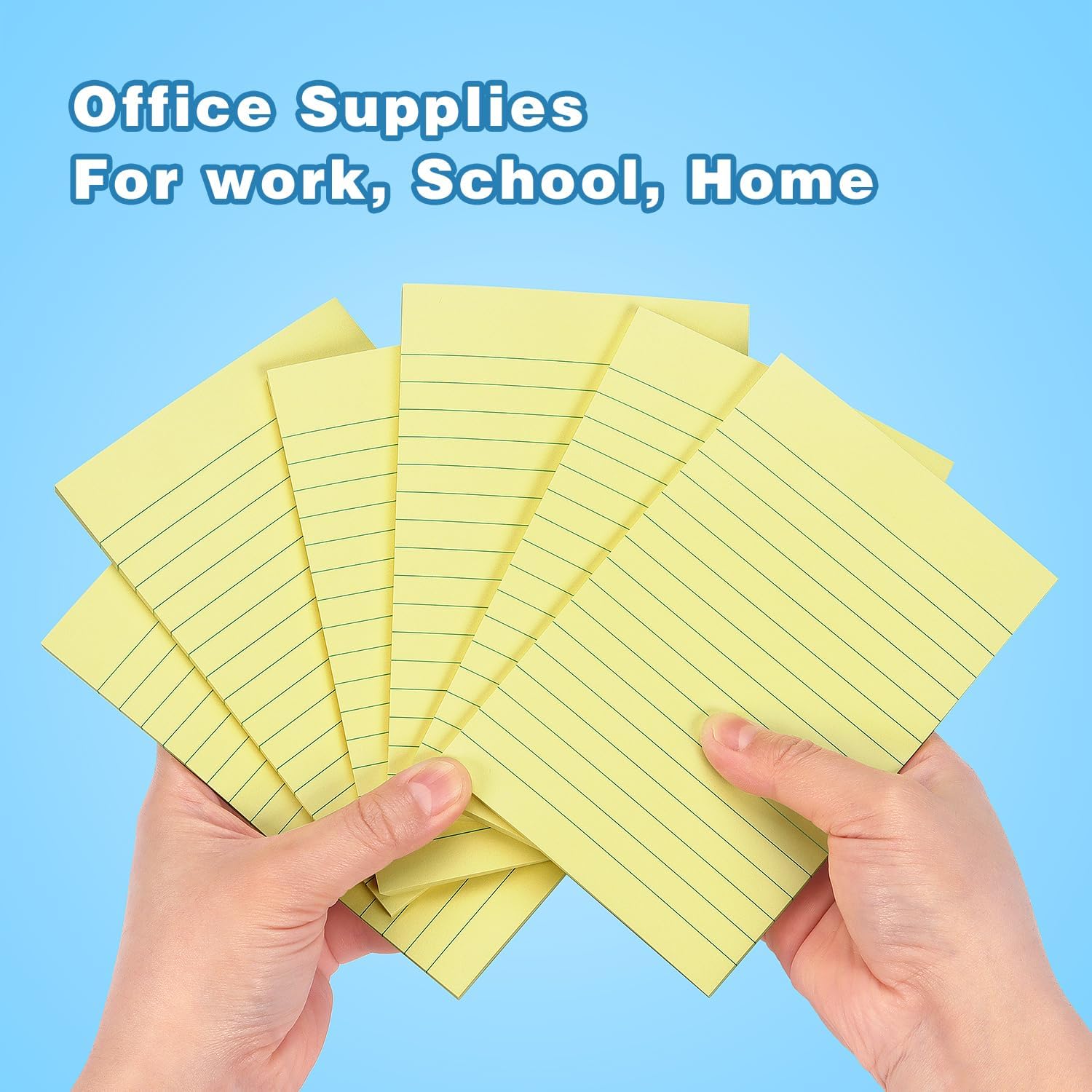 Early Buy 6 Pads Lined Sticky Notes with Lines 4x6 Self-Stick Notes Bright Color Sticky Notes, 45 Sheets/Pad (Yellow) - Image 5