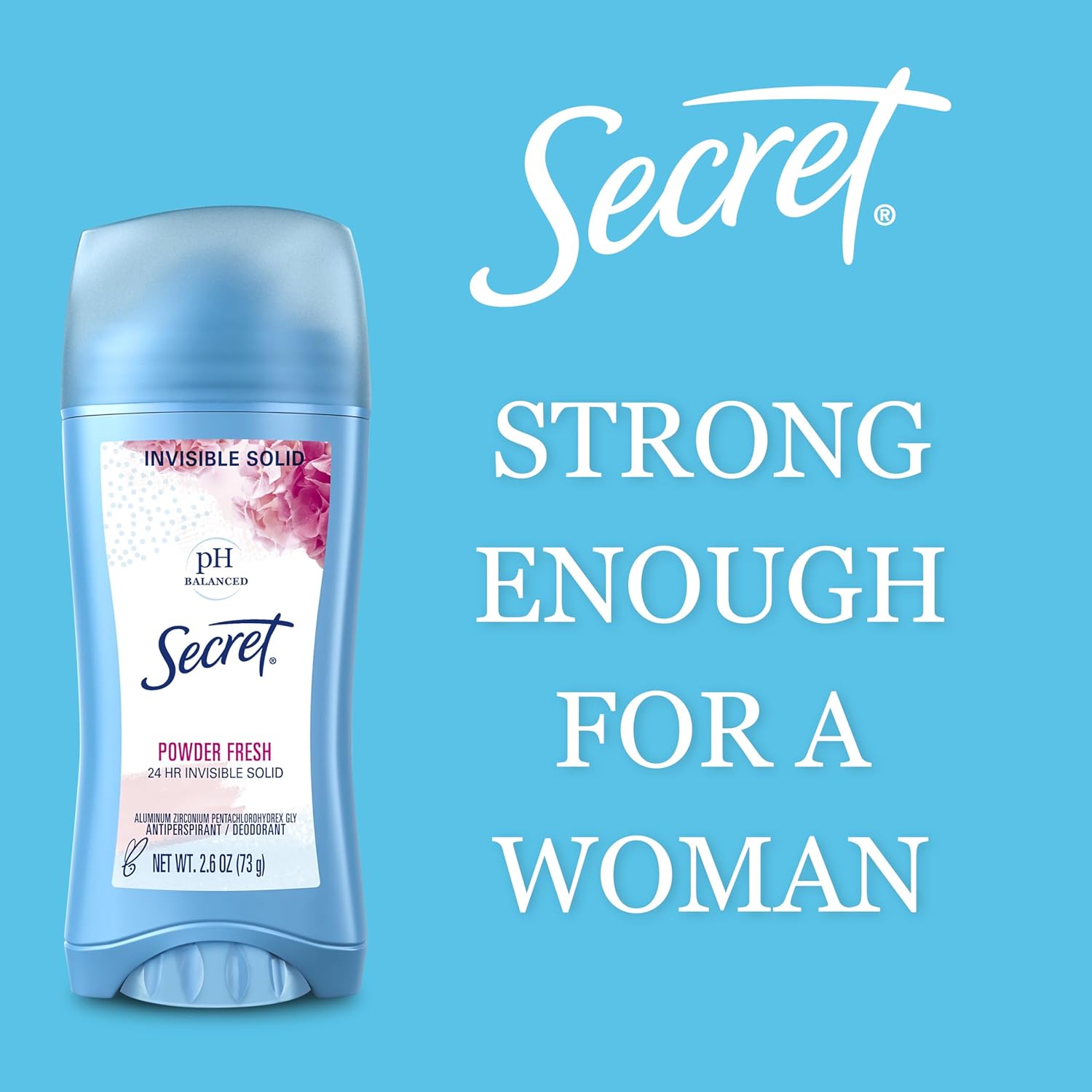 Secret Antiperspirant and Deodorant for Women, Invisible Solid Deodorant, 24 Hour Sweat and Odor Protection, pH Balanced, Gentle on Skin, Deodorant Stick for Women, Shower Fresh Scent, 2.6 oz - Image 6