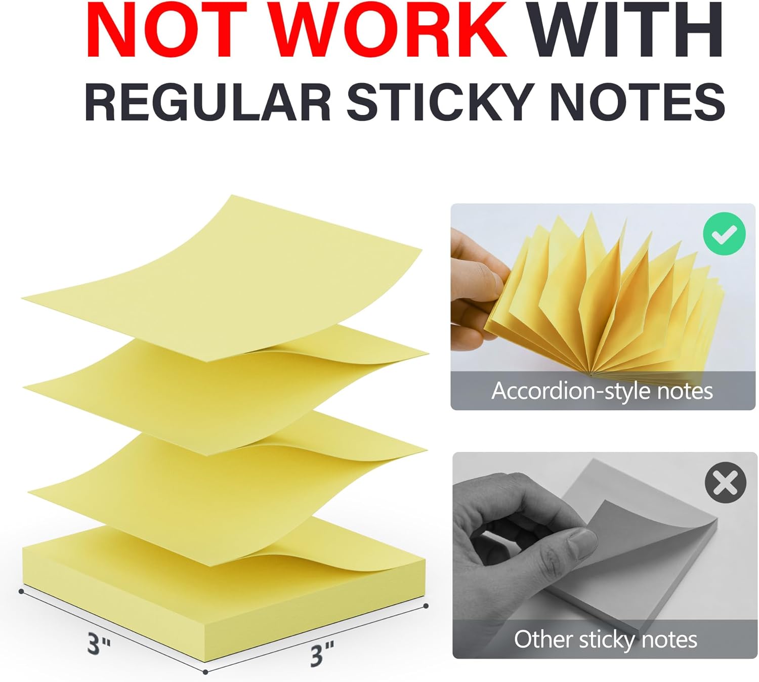 SMART&COOL Magnetic Pop-Up Note Dispenser for 3 x 3 in Accordion-Style Sticky Notes, Sticky Note Holder for Fridge, File Cabnets or Office Supplies, 1Pack, Clear (Notes Not Included) - Image 3