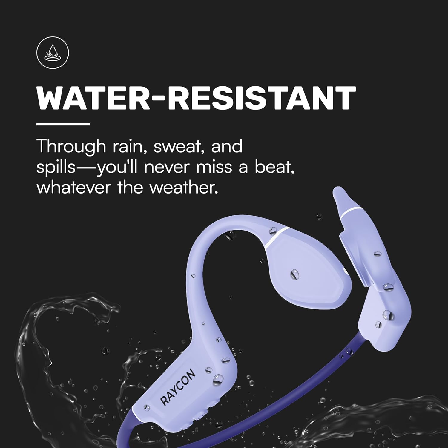 Raycon Bone Conduction Headphones Bluetooth - Open Ear Running Headphones, Sweat & Water-Resistant Earbuds with Mic for Sports & Workouts, 13hr Playtime (Gray) - Image 5
