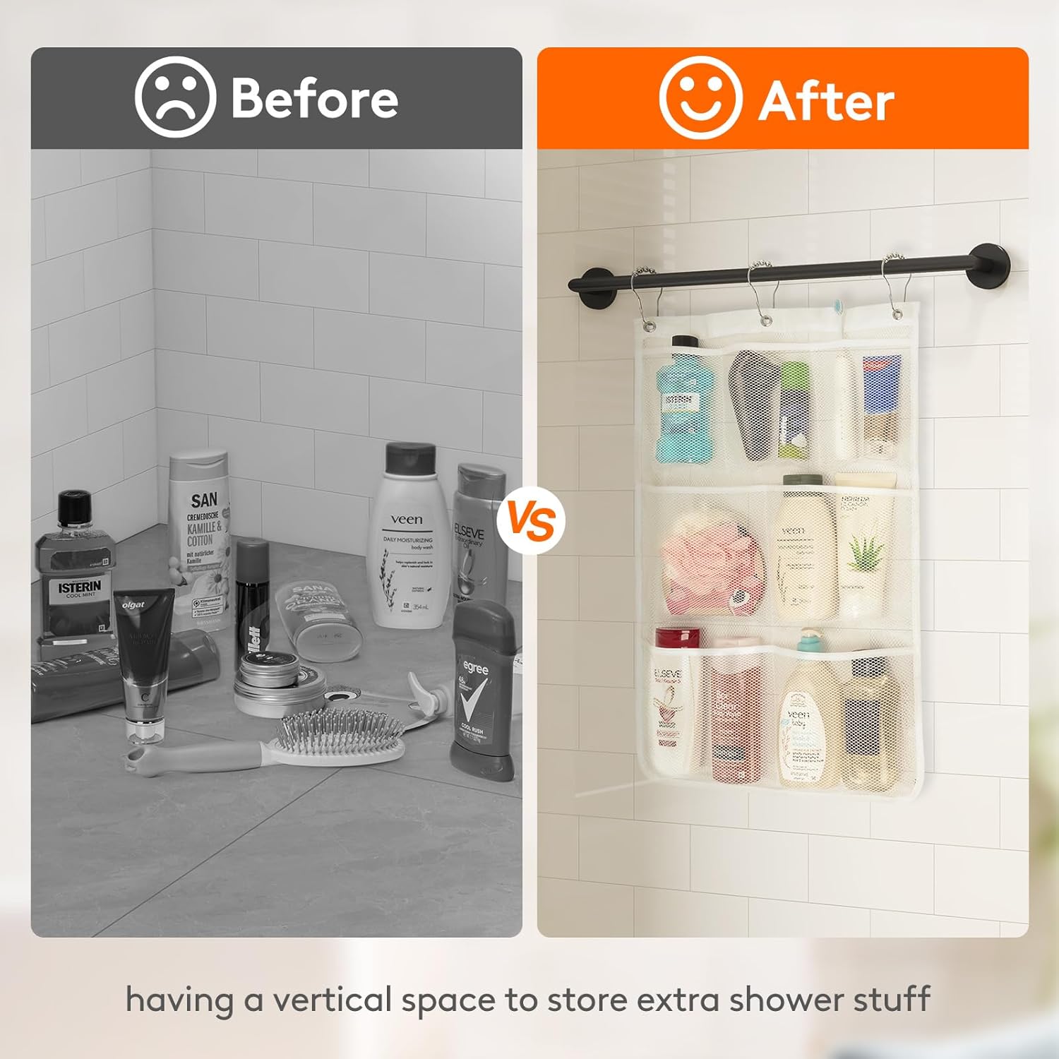 Lifewit Cruise Essentials Shower Caddy Must-Have, 7 Pockets Hanging Bathroom Organizer with Quick-Dry Mesh, Portable Shower Bag to Storage Soap, Shampoo, for RVing, Travel, Camping, White, 2 Packs - Image 8