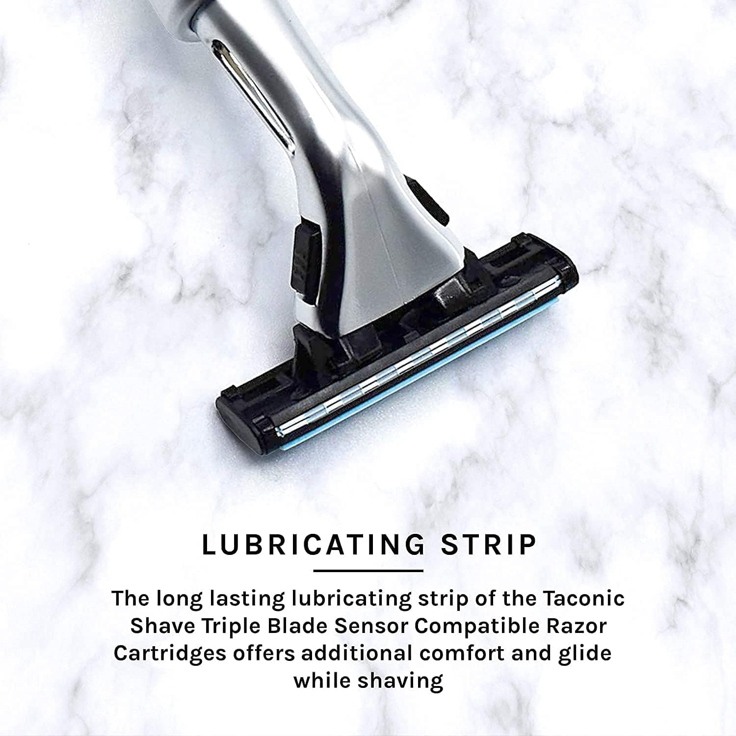 Taconic Shave, Gillette Sensor & Sensor Excel Compatible Heavyweight Triple Blade Pivot Head Razor, Includes 1 Preloaded Blade - Delivers a Smooth, Close & Comfortable Shave - Image 6