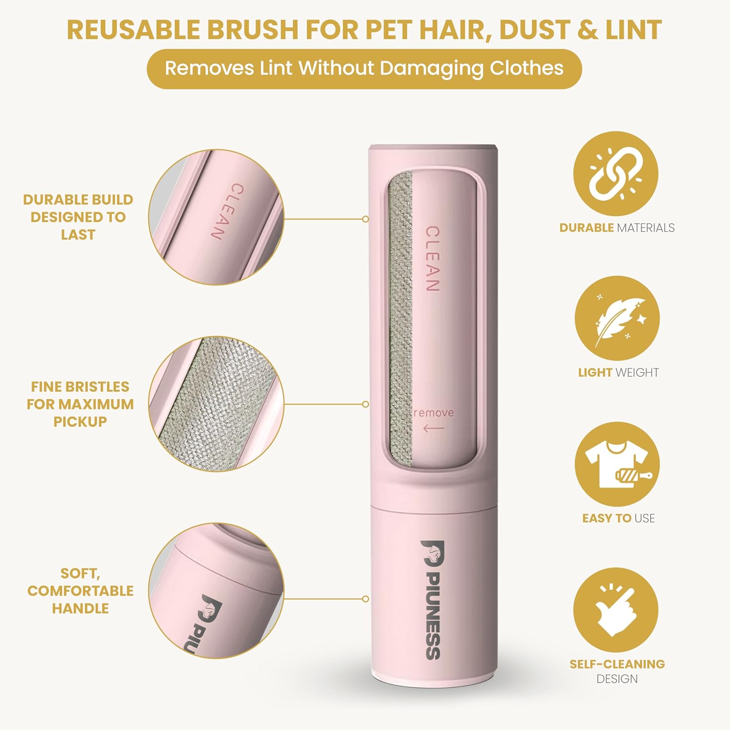 Pet Hair Remover Roller β Reusable Lint Roller for Cat & Dog Hair on Furniture, Couch, Carpet, Car & Bedding β Portable, Eco-Friendly - Image 4