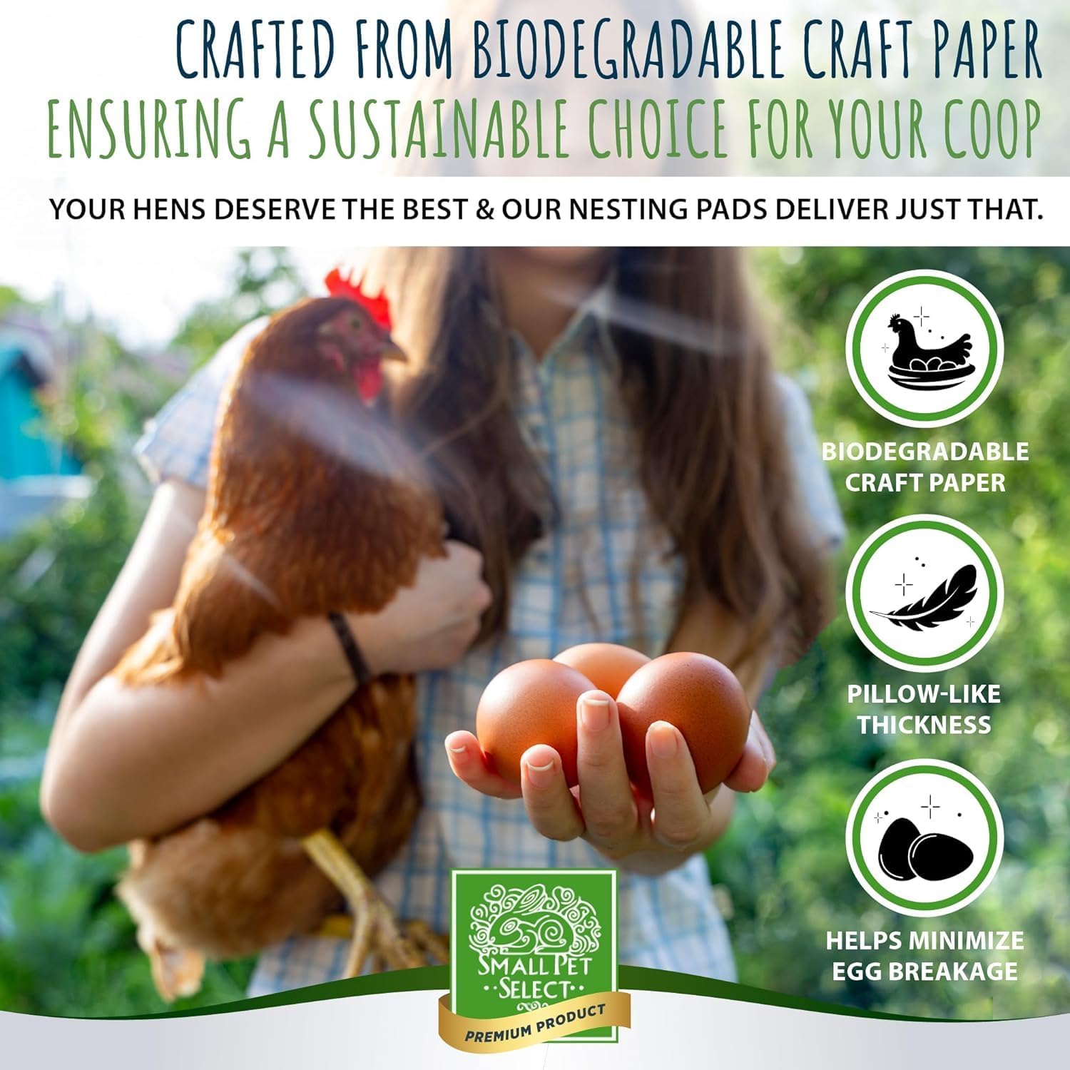 Small Pet Select - Chicken Nesting Pads (8-Pack), 13x13, for Hens, Fits Most Nesting Boxes, Chicken Coop Nest Liners - Image 3