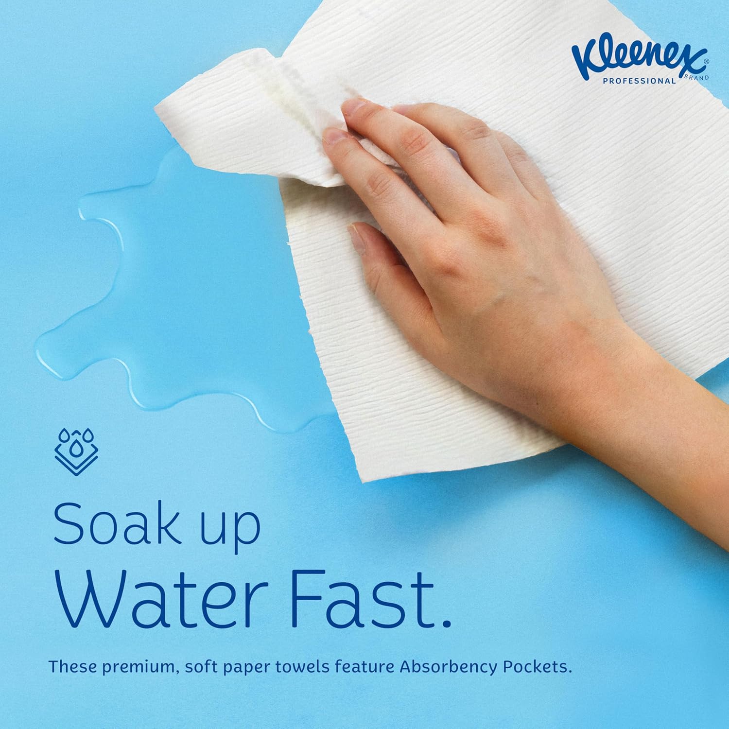 Kleenex Professional Universal Multifold Paper Towels, Bulk (01890), Absorbency Pockets, 9.2" x 9.4" Towel, White (150 Sheets/Pack, 16 Packs/Case, 2,400 Sheet Total) - Image 5