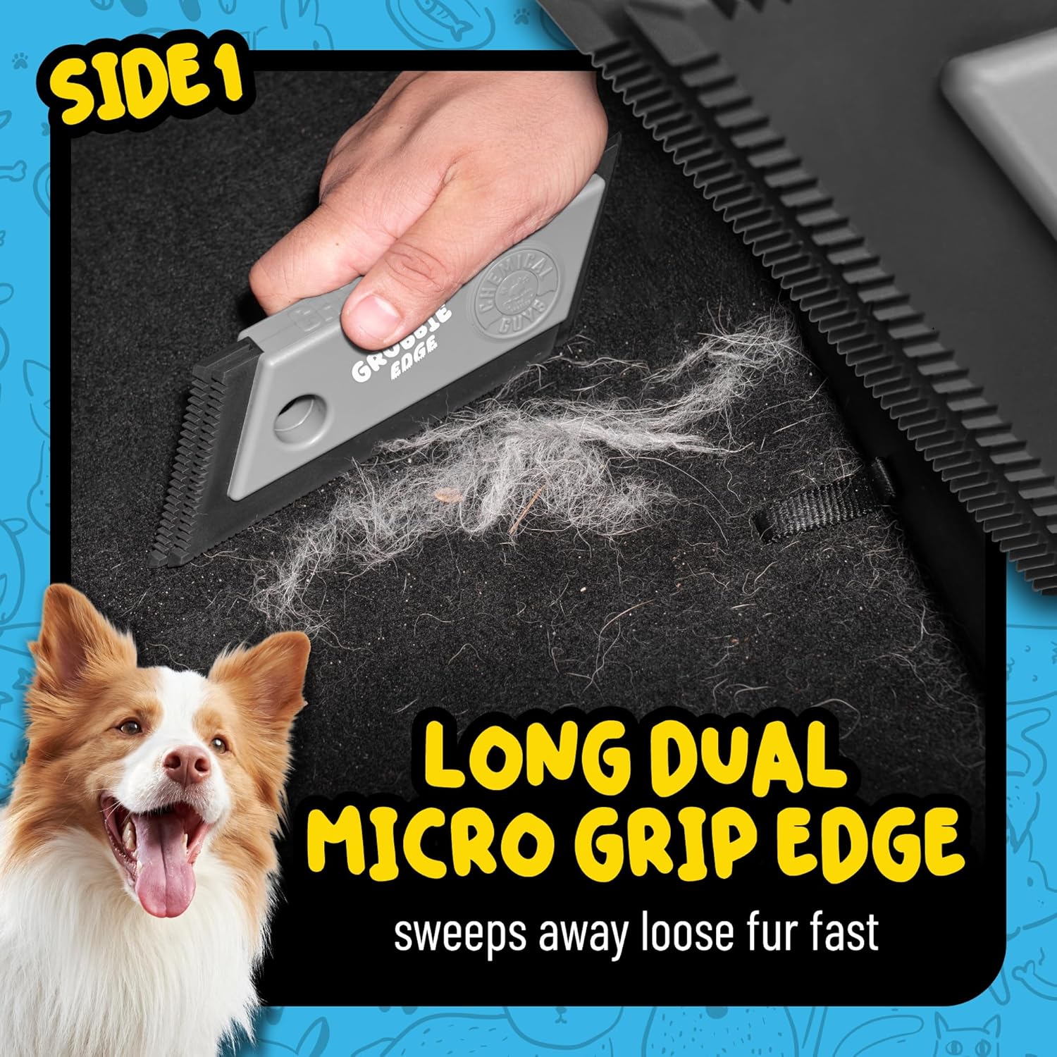 Chemical Guys Grubbie Edge Pet Hair Removal Tool – Reusable Pet Hair & Lint Remover for Car Interiors, Upholstery, Carpets, Seats, and Home Furniture – Removes Embedded Hair & Fur Fast - Image 3