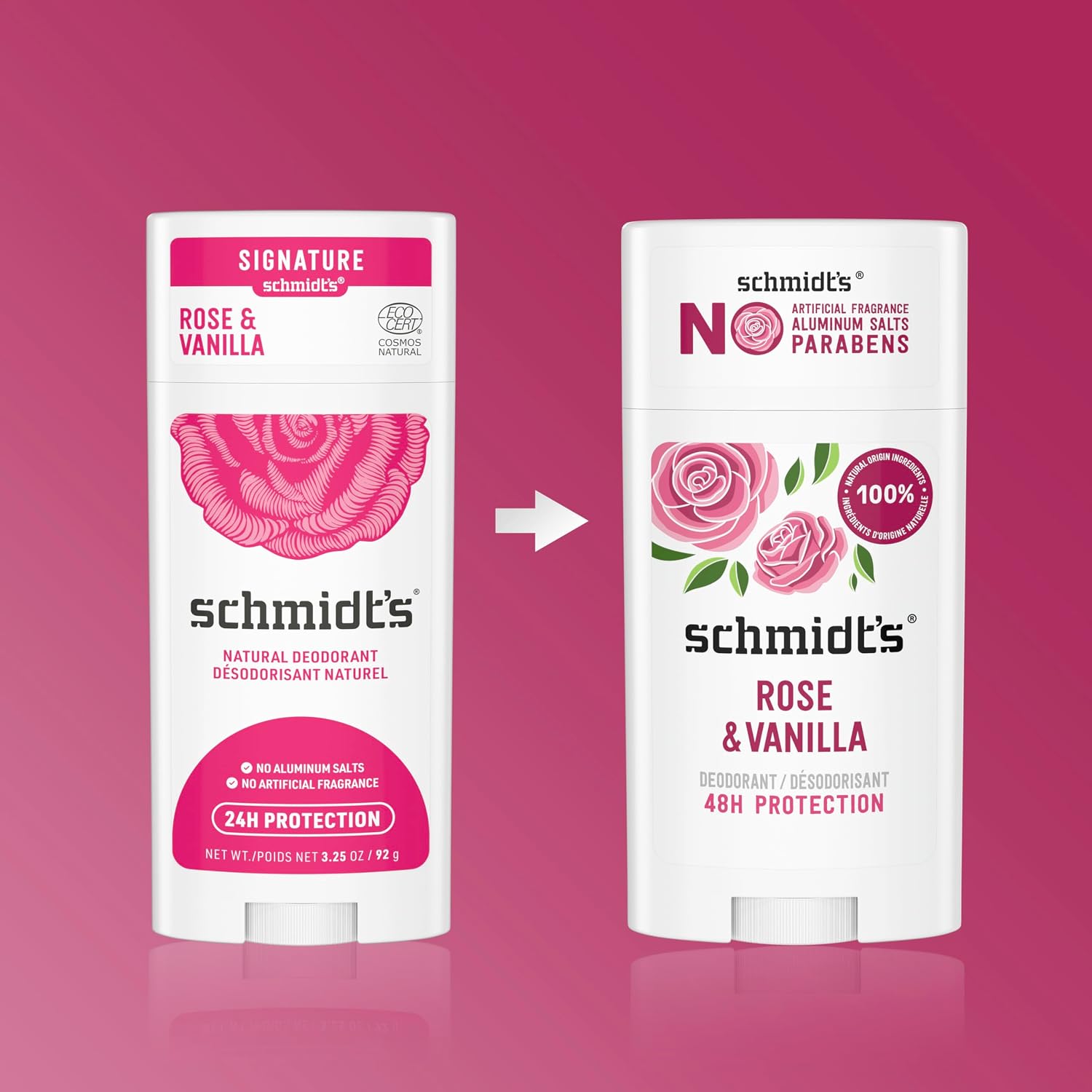 Schmidt's Aluminum-Free Vegan Deodorant Rose & Vanilla with 24 Hour Odor Protection for Women and Men, Natural Ingredients, Cruelty-Free, 2.65 oz - Image 7