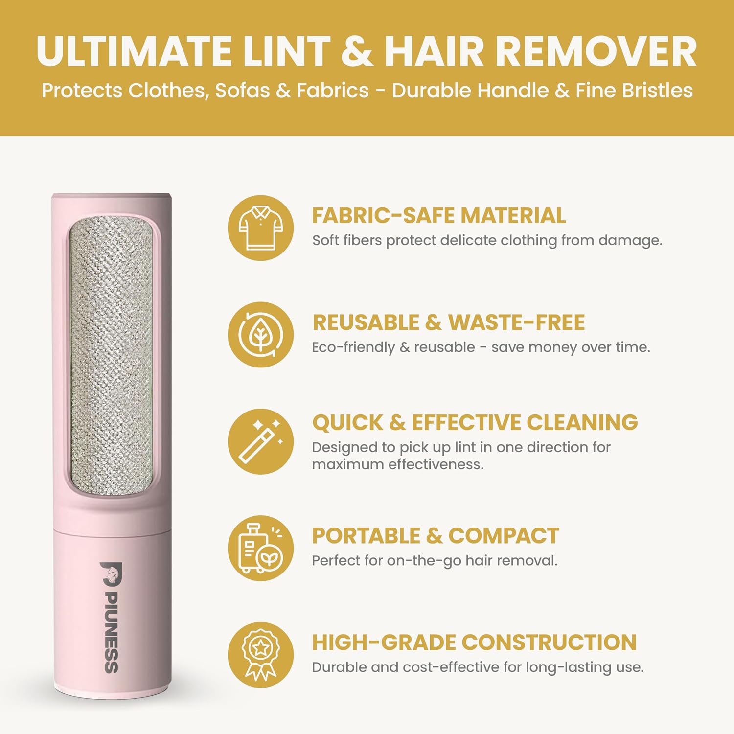 Pet Hair Remover Roller β Reusable Lint Roller for Cat & Dog Hair on Furniture, Couch, Carpet, Car & Bedding β Portable, Eco-Friendly - Image 5
